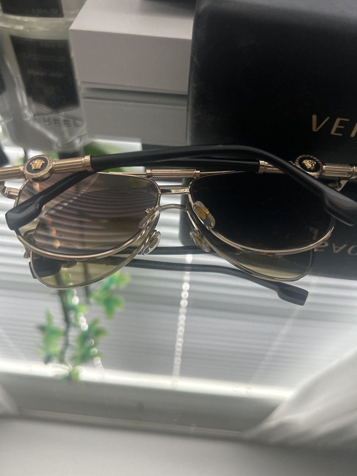 Versace Versace VE2236 Gold Sunglasses Size ONE SIZE - 4 Thumbnail