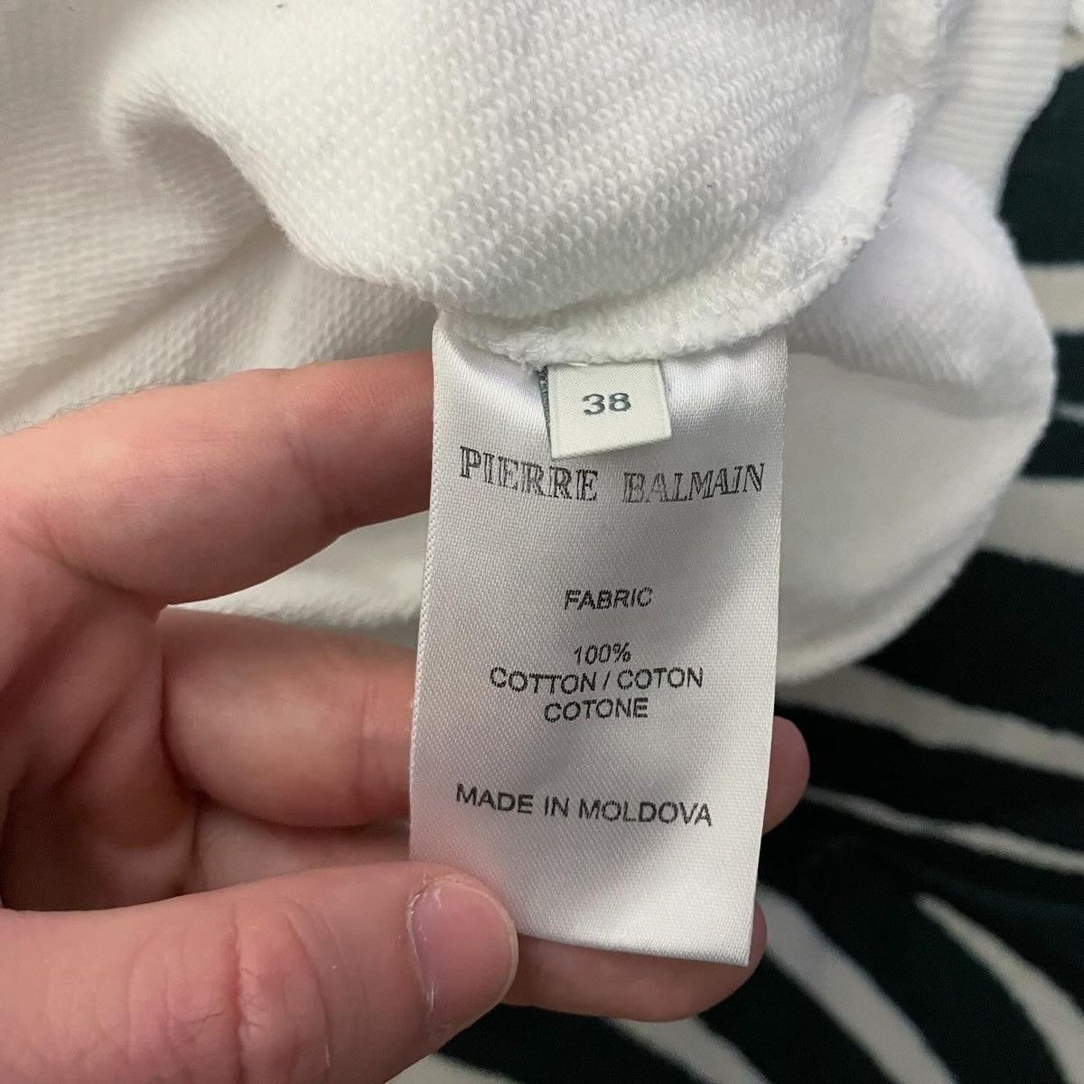 Balmain × Pierre Balmain Pierre Balmain Big Logo White Sweatshirt Size M / US 6-8 / IT 42-44 - 4 Thumbnail