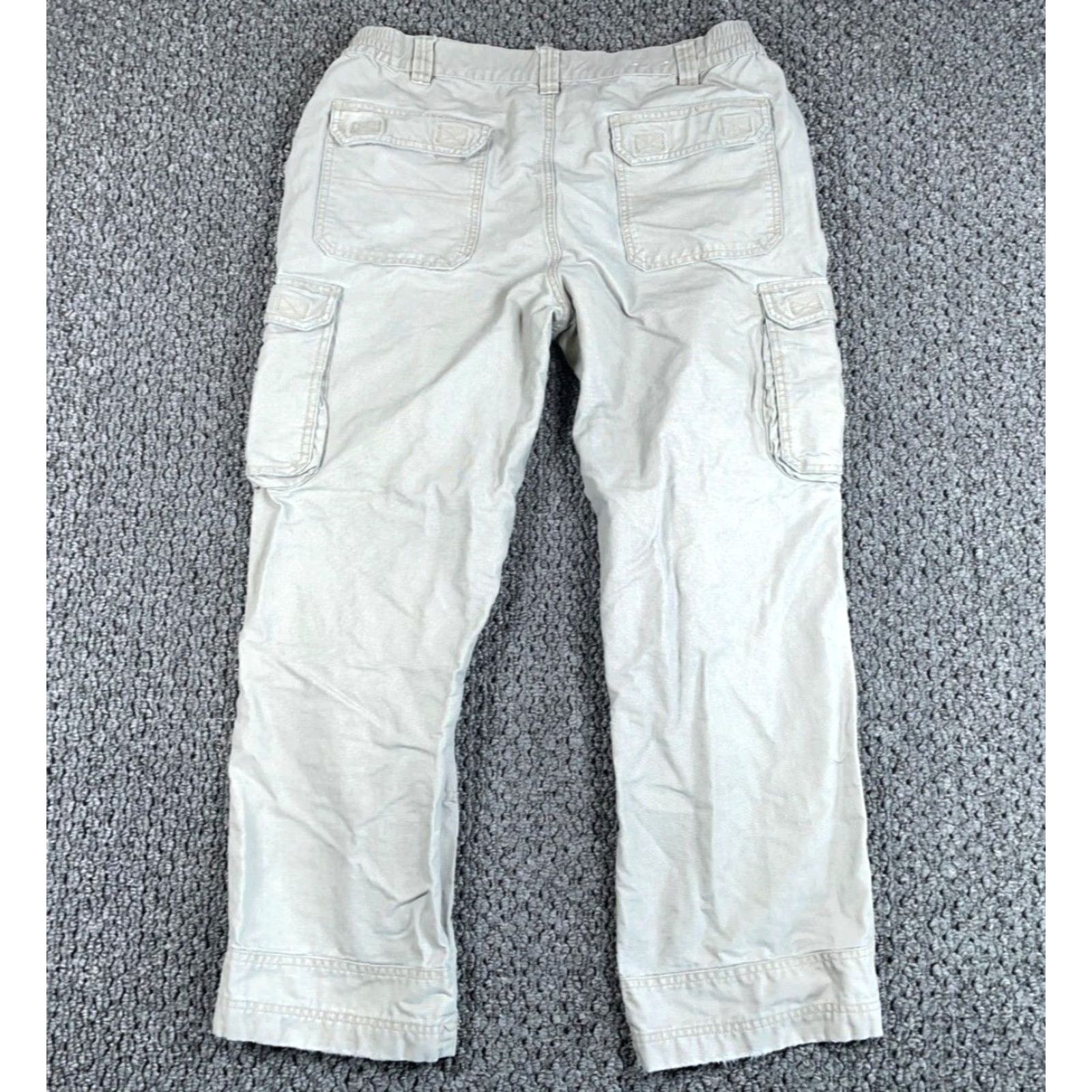 Doublet VINTAGE PANTS Baggy Loose Fit Canvas Double Knee Cargo 36 x 29 Beige Cargo Pocket Elastic Waist Zip Fly Regular Straight Mens Size US 36 / EU 52 - 2 Thumbnail