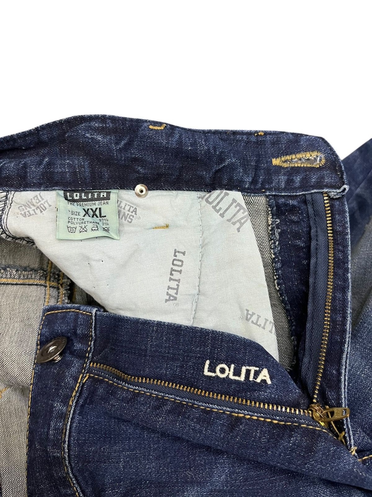 Lolita Jeans Vintage Lolita Madras Tartan Belted Punk Acid Wash Denim Y2K Size US 34 / EU 50 - 10 Thumbnail