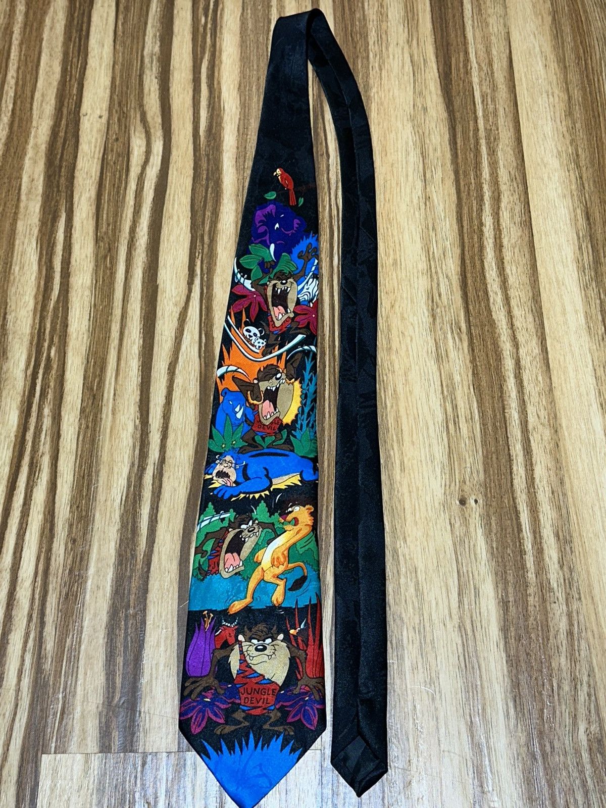 Warner Bros 1993 looney toons Cartoon Taz the Jungle Devil Necktie Size ONE SIZE - 2 Thumbnail