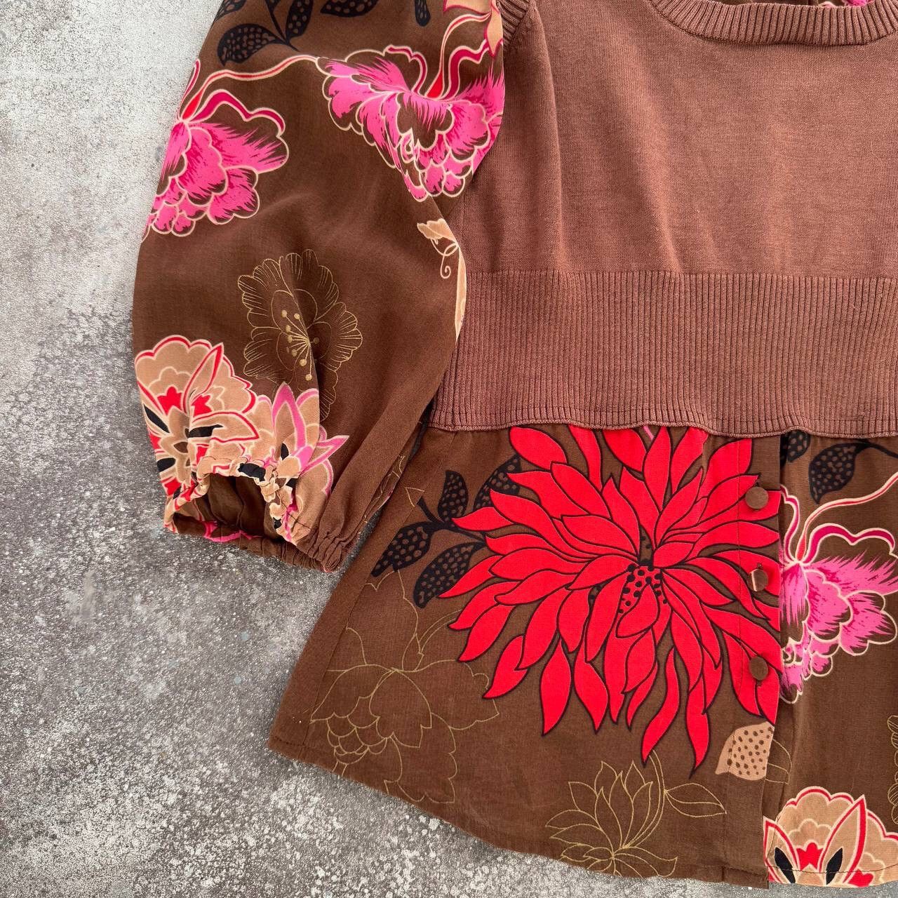 Bebe × Japanese Brand BEBE Y2K Havana Printed Long Sleeve Silk Top Size S / US 4 / IT 40 - 6 Thumbnail