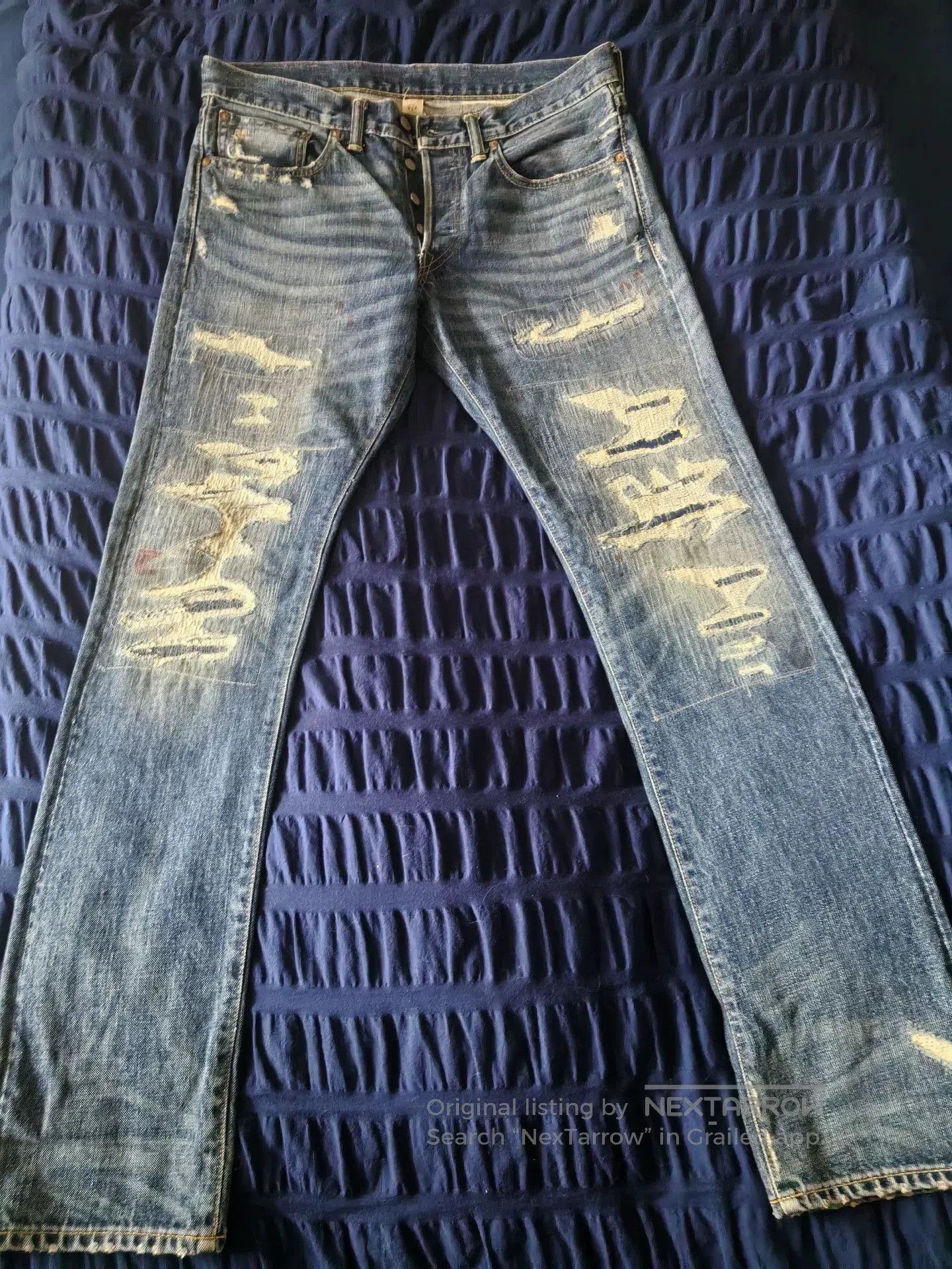 RRL Ralph Lauren RRL Slim Fit Distressed Jeans. Size US 33 - 2 Thumbnail