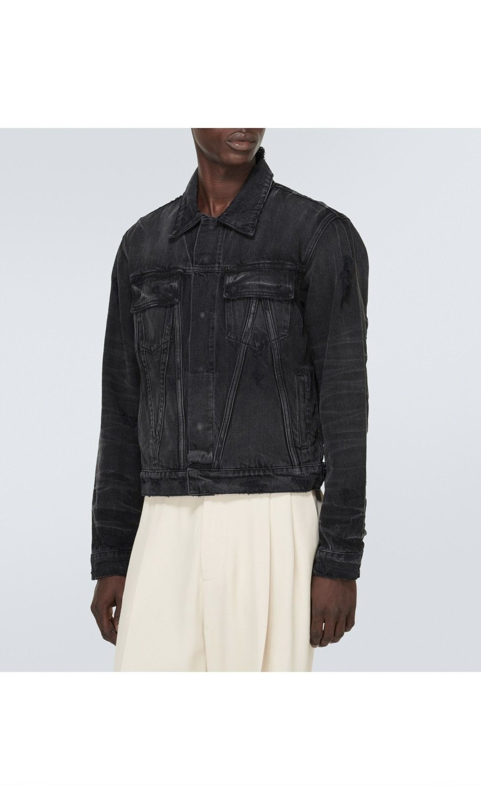Amiri AMIRI Distressed Denim Jacket, Size L. Size US L / EU 52-54 / 3 - 10 Thumbnail