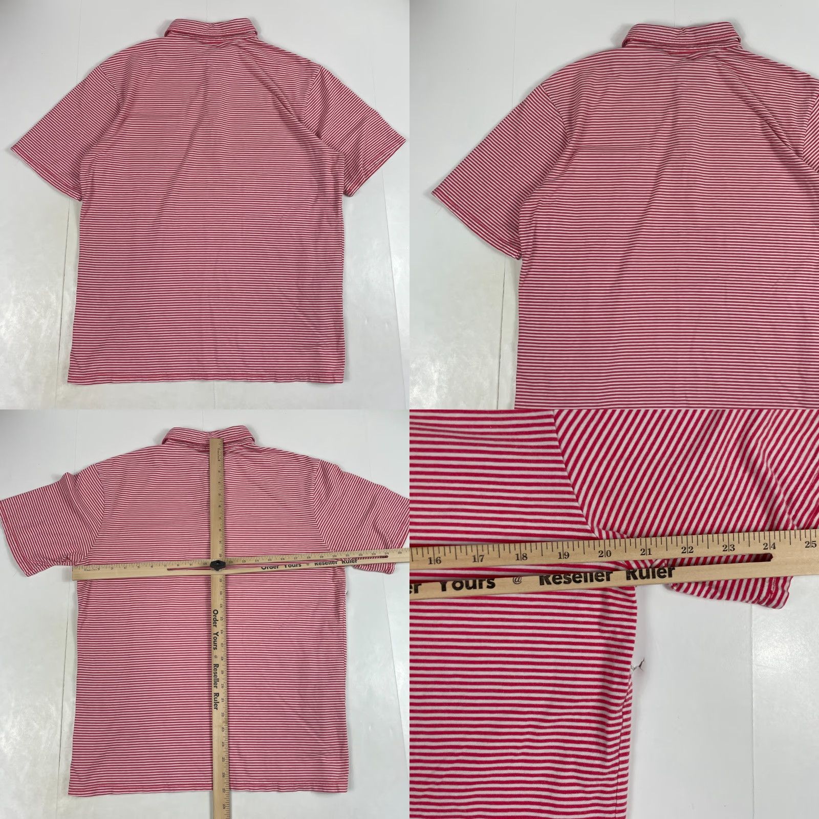 johnnie-O Johnnie O Polo Shirt Mens Medium Red Short Sleeve Golfing Striped Outdoors Golf Short Sleeve Shirt Mens Red Size US M / EU 48-50 / 2 - 8 Thumbnail