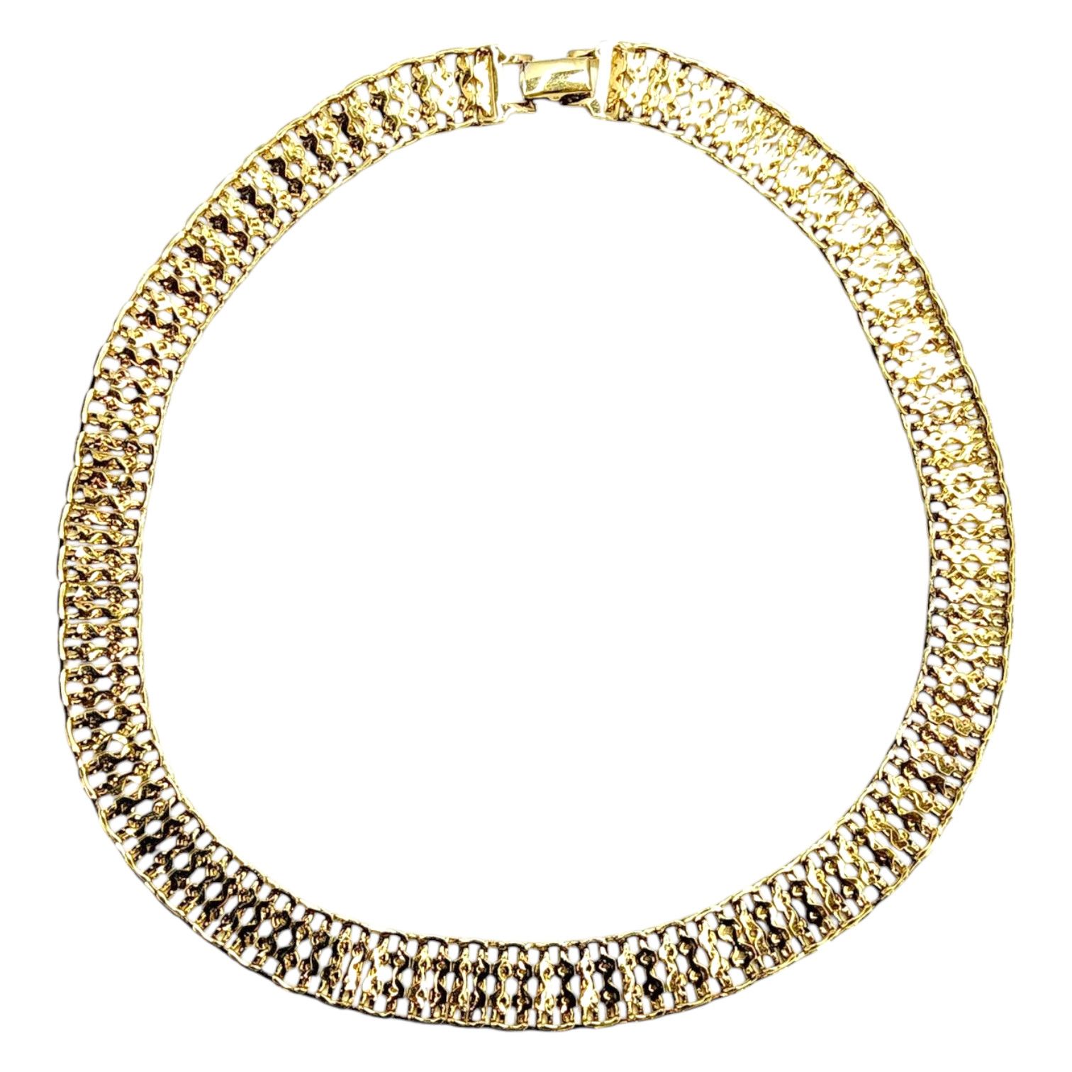 Monet Monet Flat Woven Gold Tone Chain Choker Collar Necklace Size ONE SIZE - 6 Thumbnail