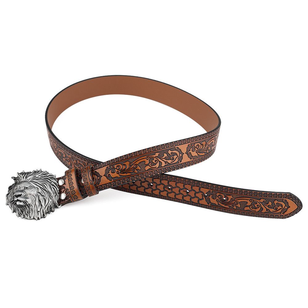 Designer Lion Hip-hop Vintage Belt Riveted Belts Menswear Accessories Size ONE SIZE - 3 Thumbnail
