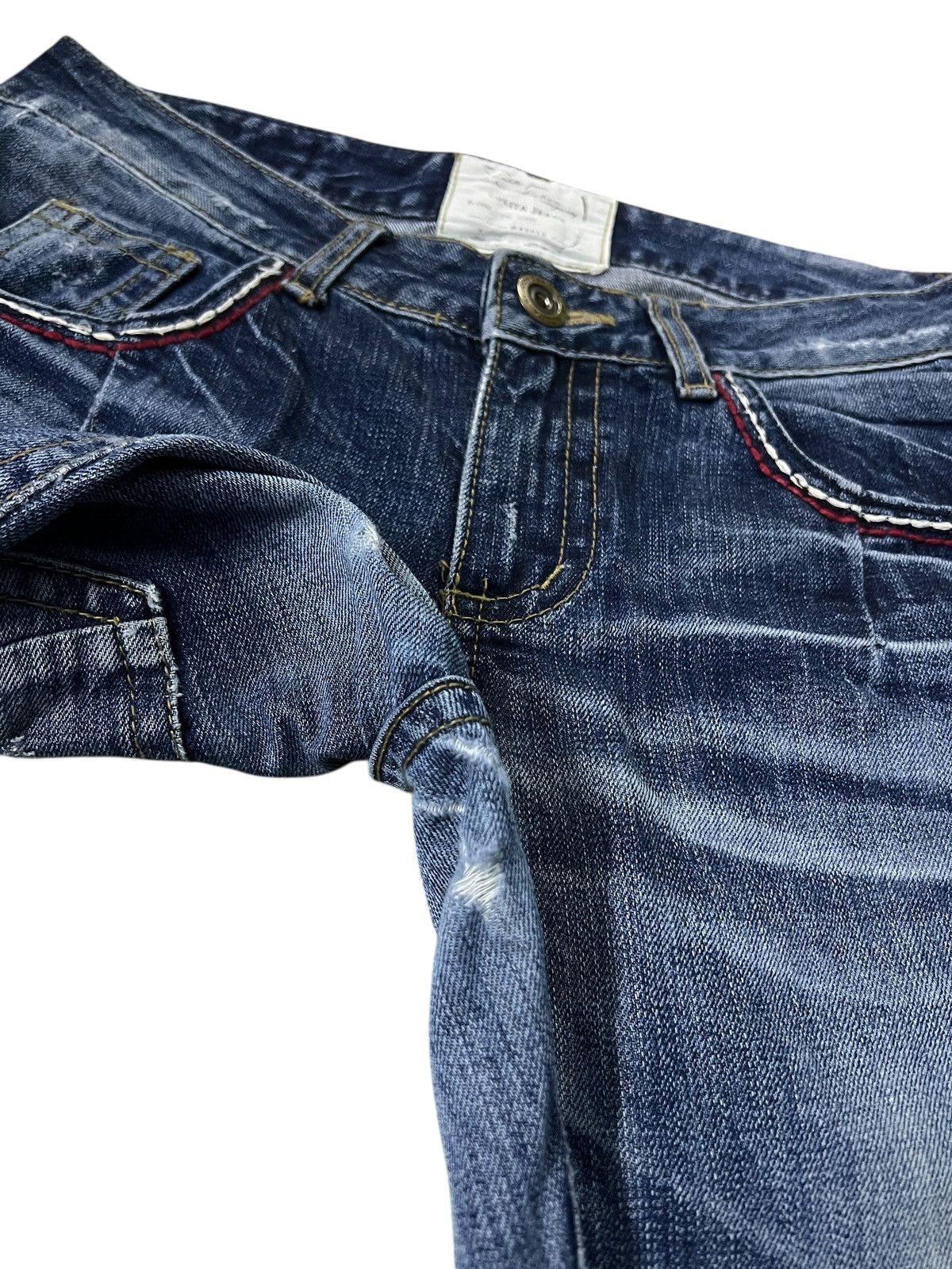 Japanese Brand Flare Jean Lolita Distress Mud Wash Jean Size US 31 - 18 Thumbnail