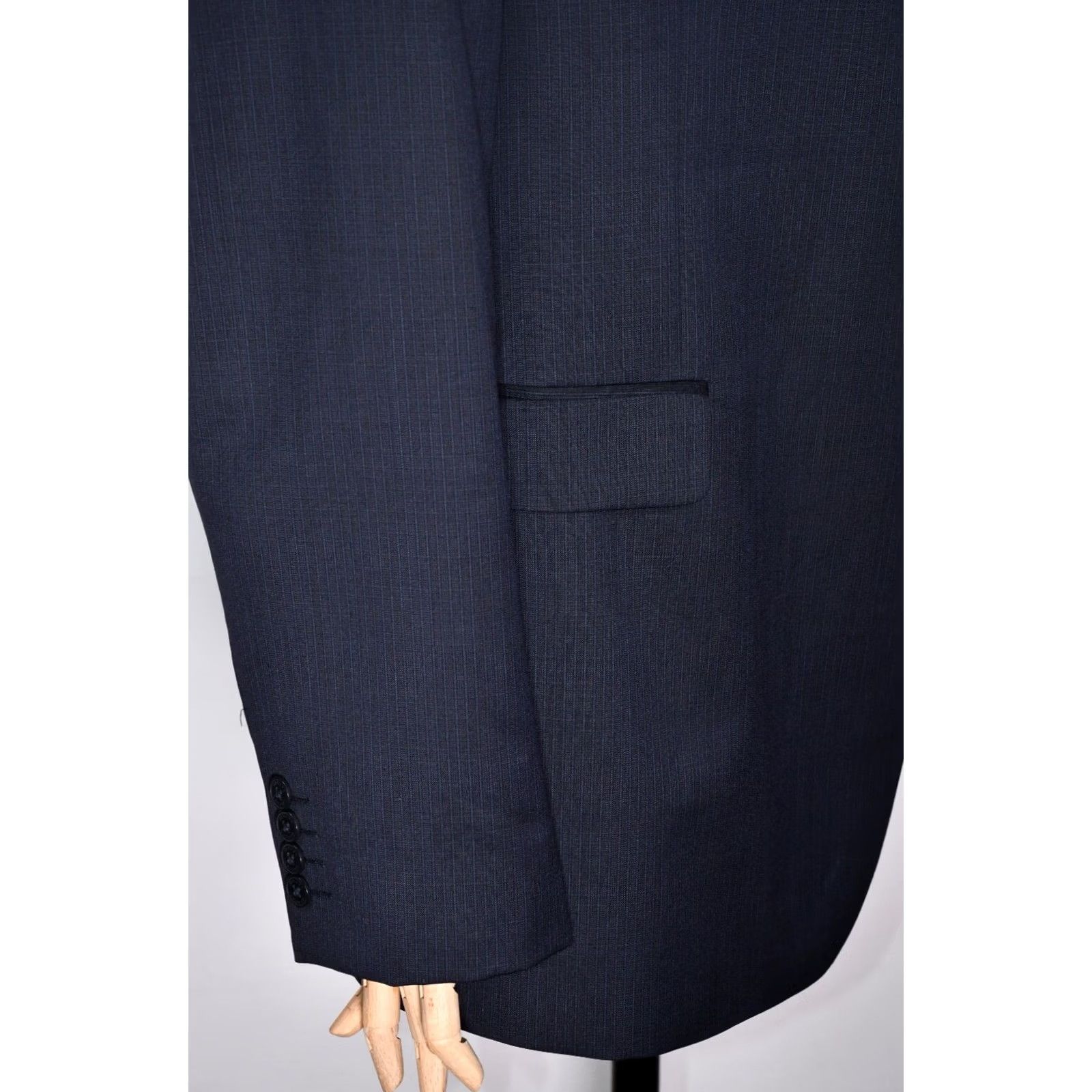Jaeger Jaeger Men's Blazer Size 48L Blue Single Breasted Wool Check Size 48R - 7 Thumbnail
