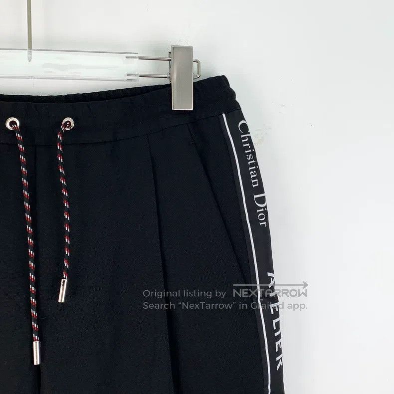 Dior Black side logo letter string label wool drawstring c