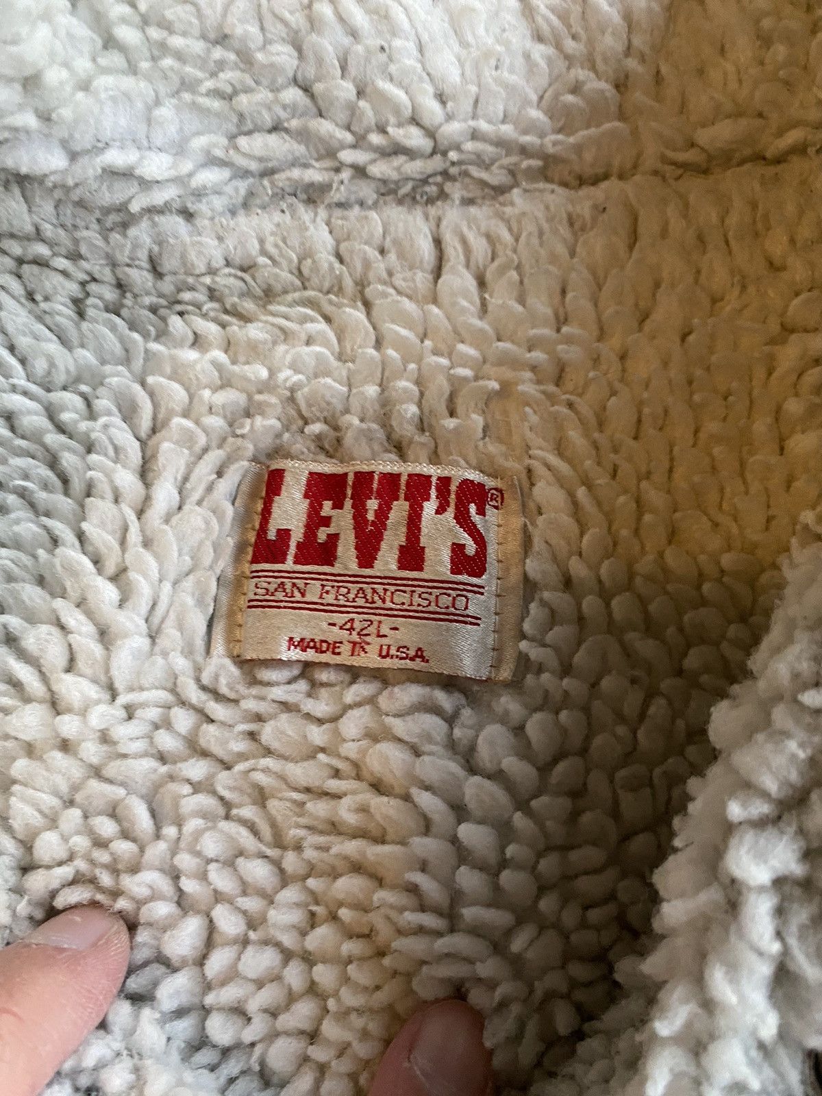 Levi's × Vintage Vintage Levi’s Denim Sherpa Lined Jacket Size US L / EU 52-54 / 3 - 3 Thumbnail