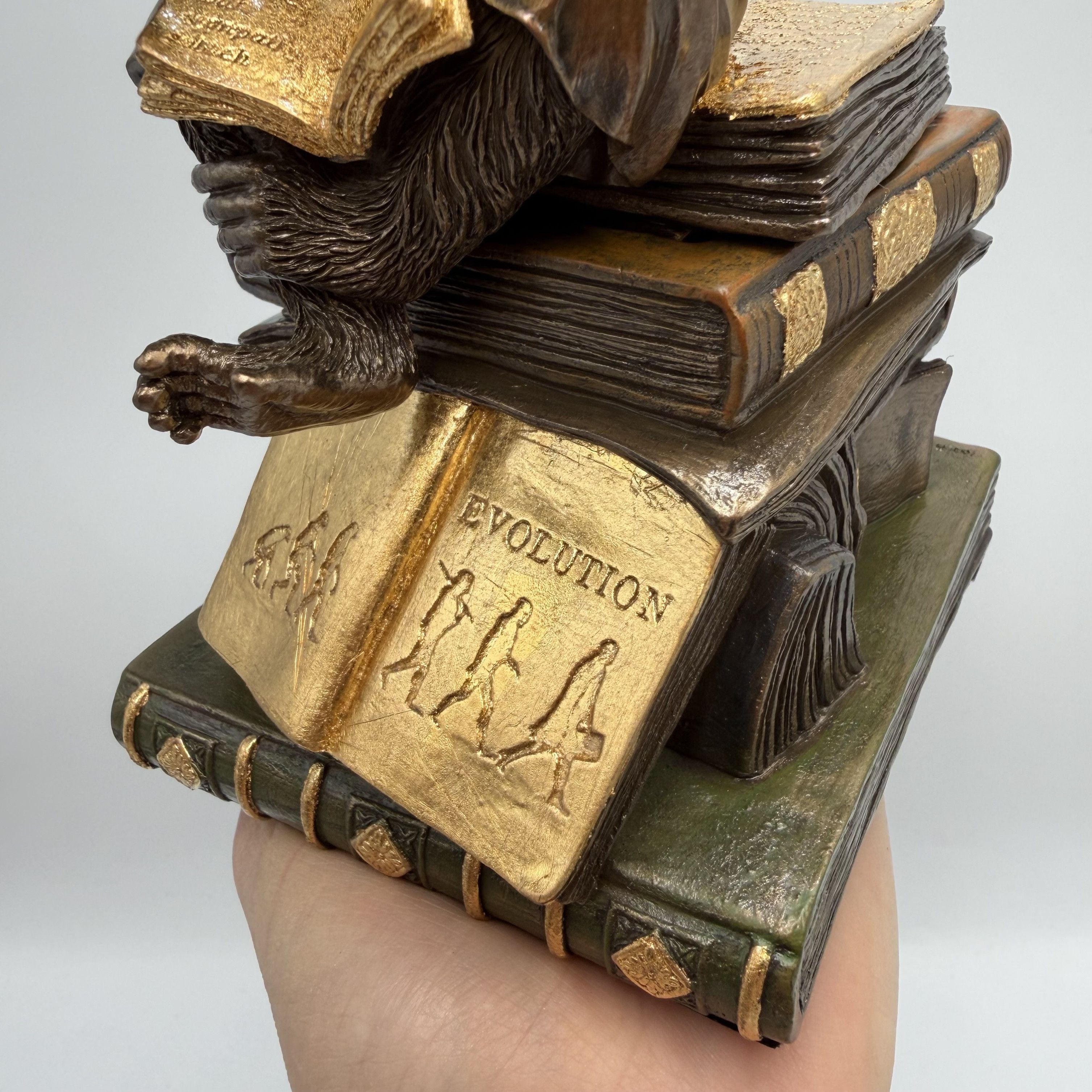Other Monkey Trinket Box on Books Bronze Polystone Statue Size ONE SIZE - 4 Thumbnail