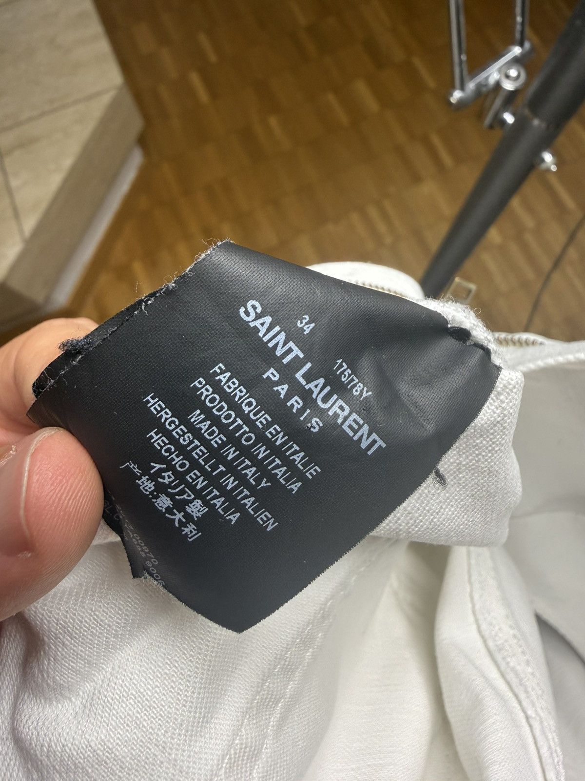 Saint Laurent Paris Saint Laurent Paris White Denim Jeans W33 Straight Fit Size US 33 - 6 Thumbnail