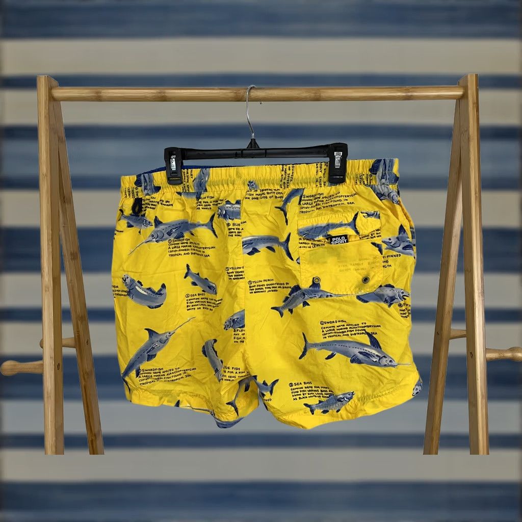 Vintage VINTAGE Polo Sport Ralph Lauren Sea Life Fish All Over Print Swim Trunk Shorts Yellow Adult XL Mens Size US XL / EU 56 / 4 - 1 Thumbnail