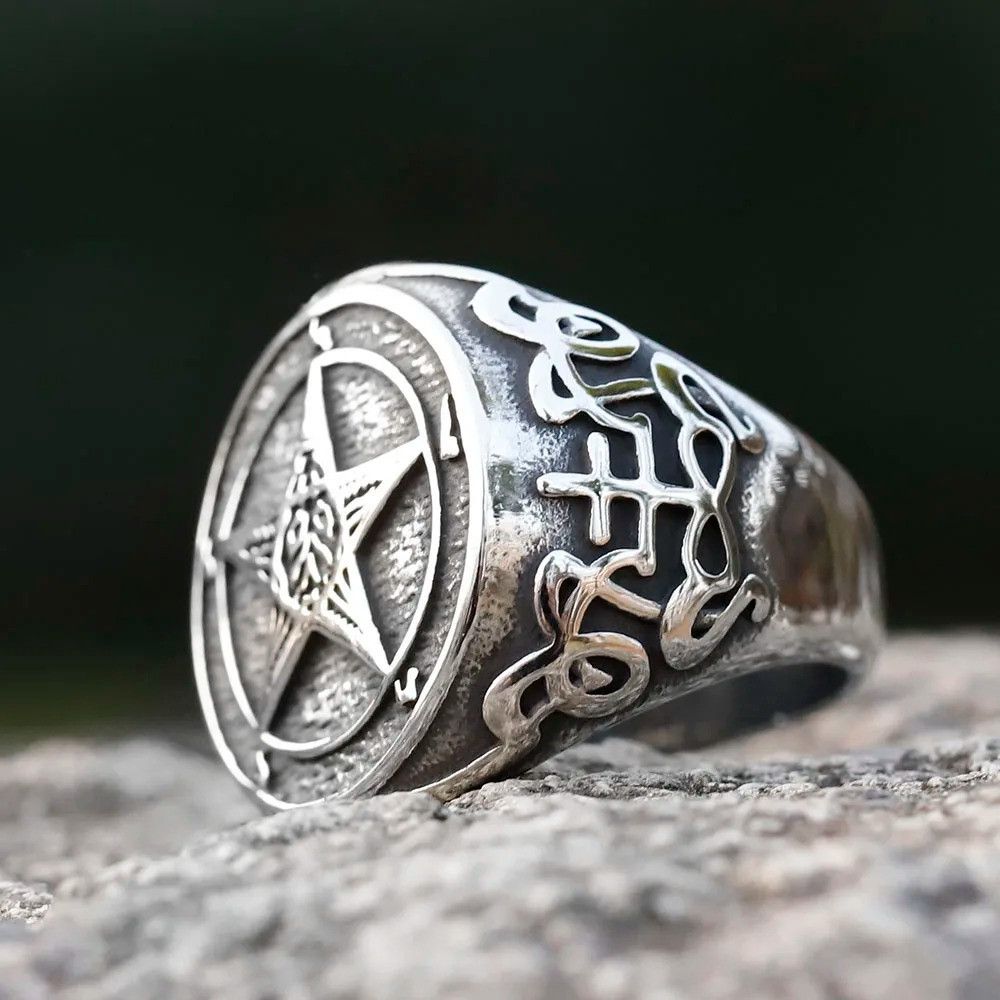 Jewelry Pentagram Five Point Ring Streetwear Jewelry Fashion Gift Size ONE SIZE - 4 Thumbnail