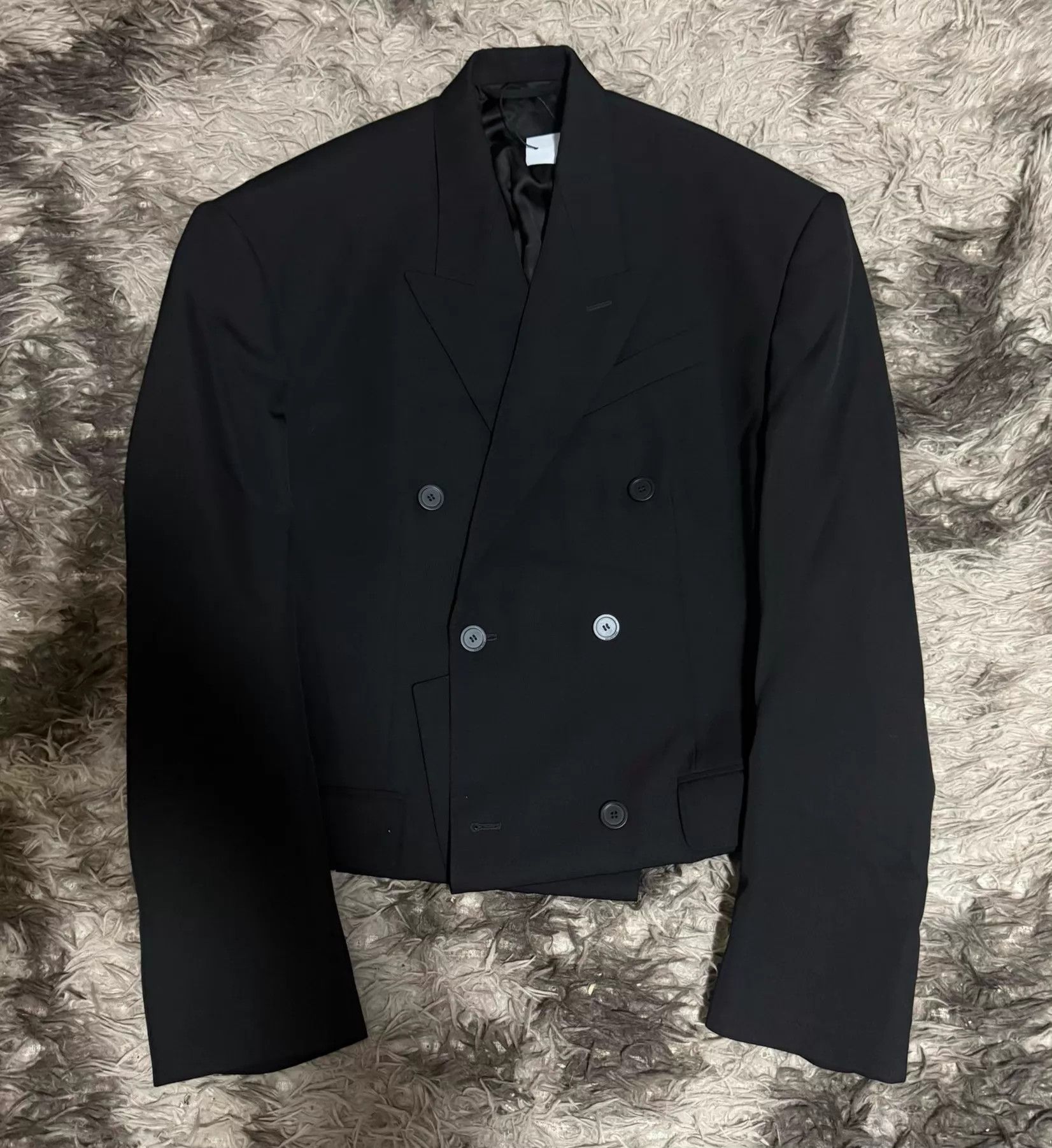 Balenciaga Balenciaga Classic Black Folded Double-Breasted Blazer Size US M / EU 48-50 / 2 - 1 Thumbnail