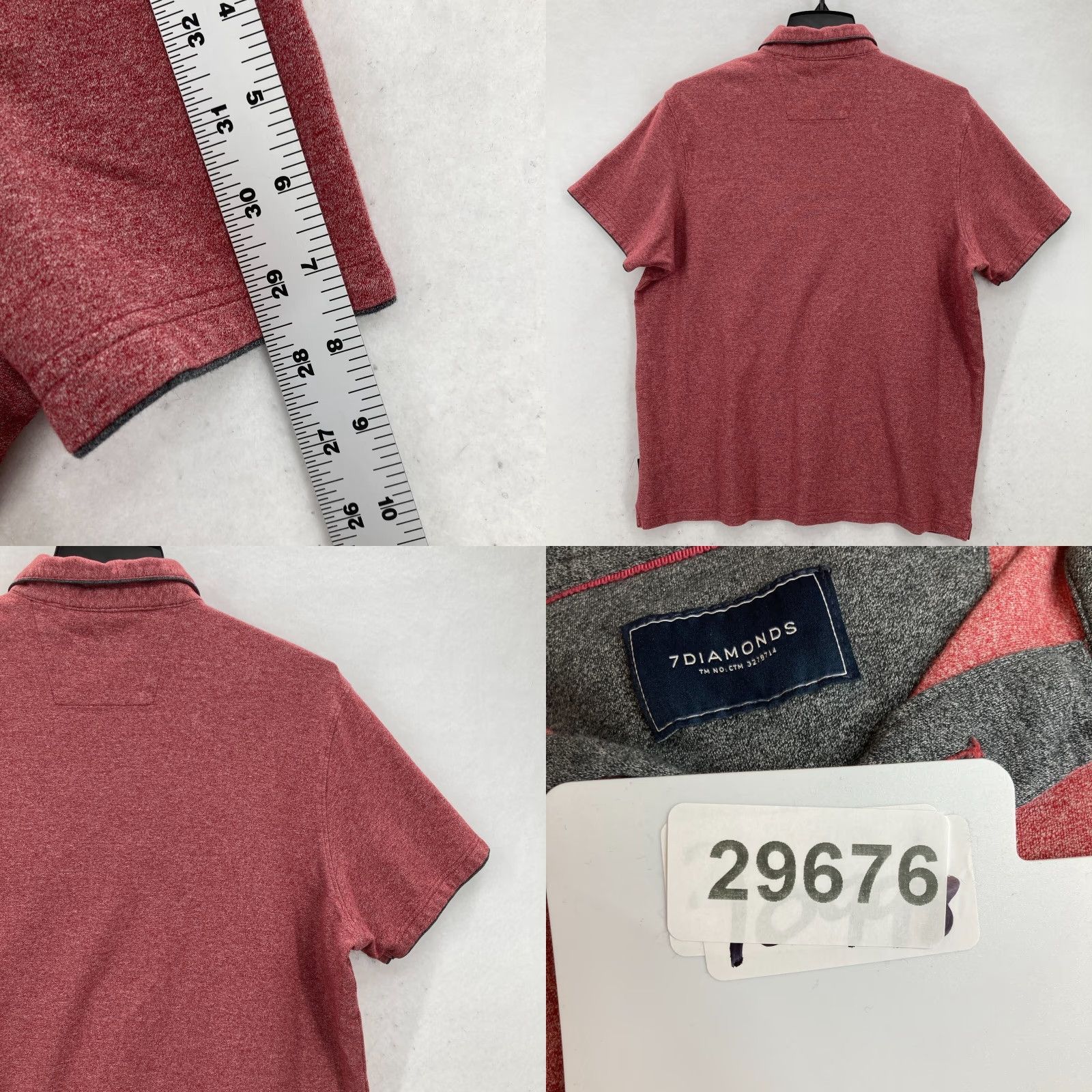 Vintage 7 Diamonds Polo Shirt Mens Red Size L Short Sleeve Pocket Casual Travel Size US L / EU 52-54 / 3 - 9 Thumbnail