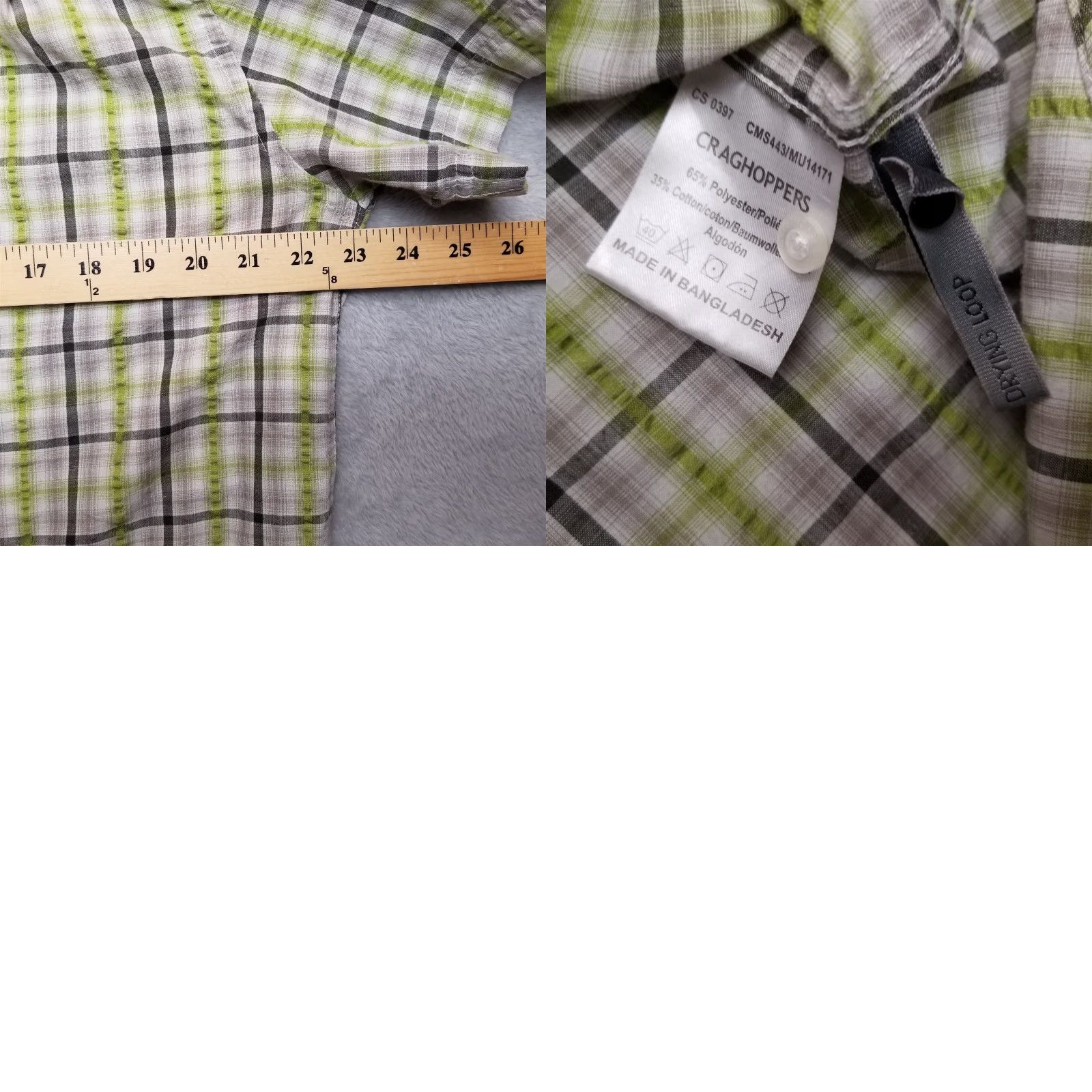 Vintage Craghoppers Shirt Mens L Green Plaid Button Short Sleeve Cotton Blend Casual Size US L / EU 52-54 / 3 - 9 Thumbnail