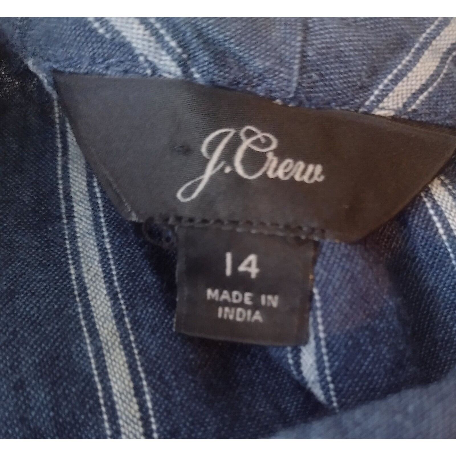 J.Crew J Crew Linen Blend Peplum Top Size 14 Blue Striped Drawstrin Size XL / US 12-14 / IT 48-50 - 7 Thumbnail
