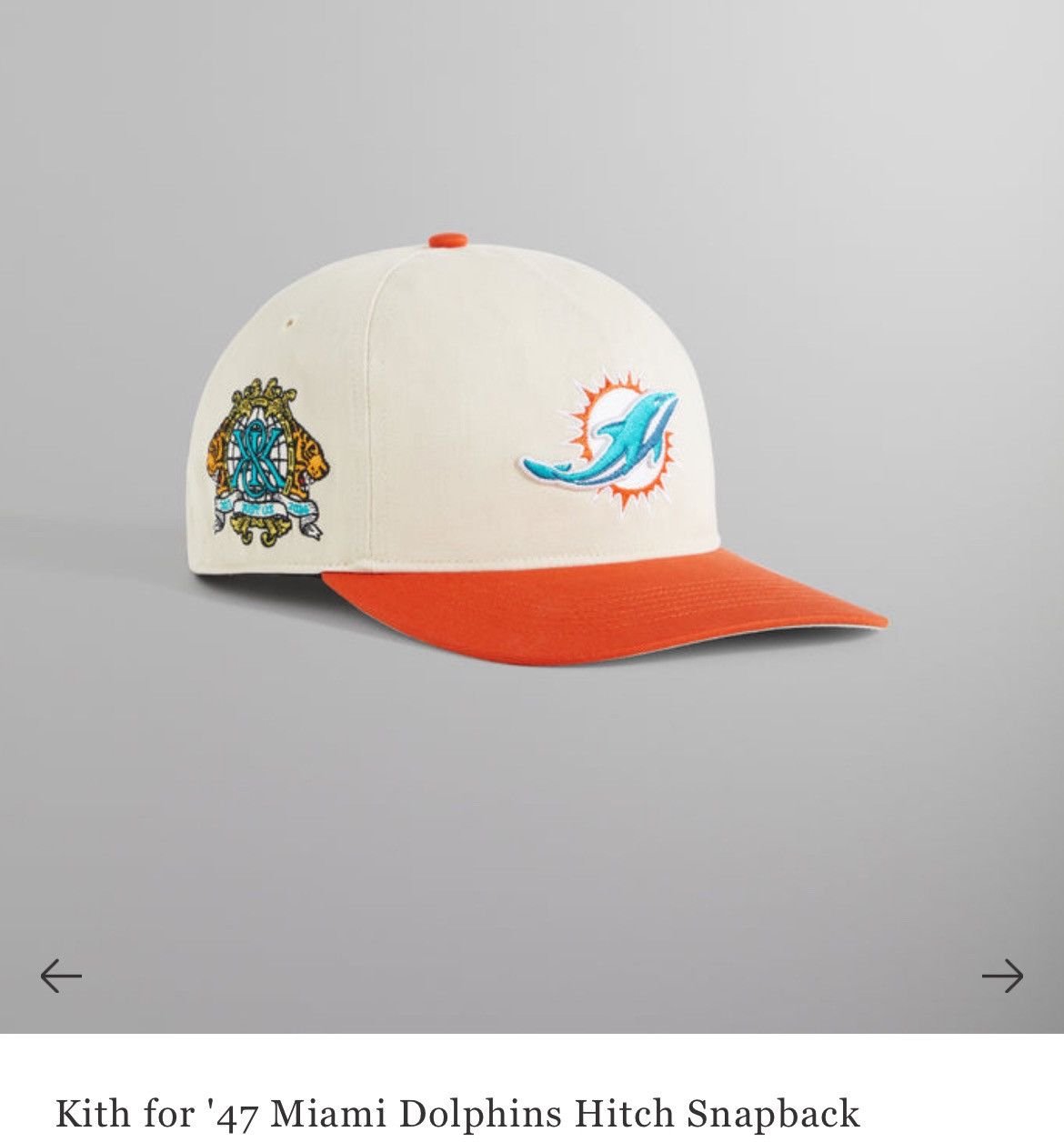 image of 47 Kith Kith ‘47 Brand Miami Dolphins Hitch Snapback Hat, Men's