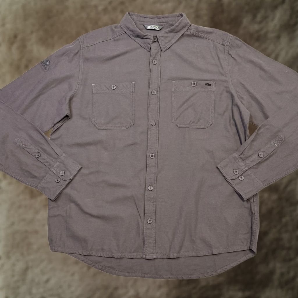 Vintage Stio Shirt Mens XL Gray Organic Cotton Button Front Long Sleeve Outdoors Casual Size US XL / EU 56 / 4 - 1 Thumbnail
