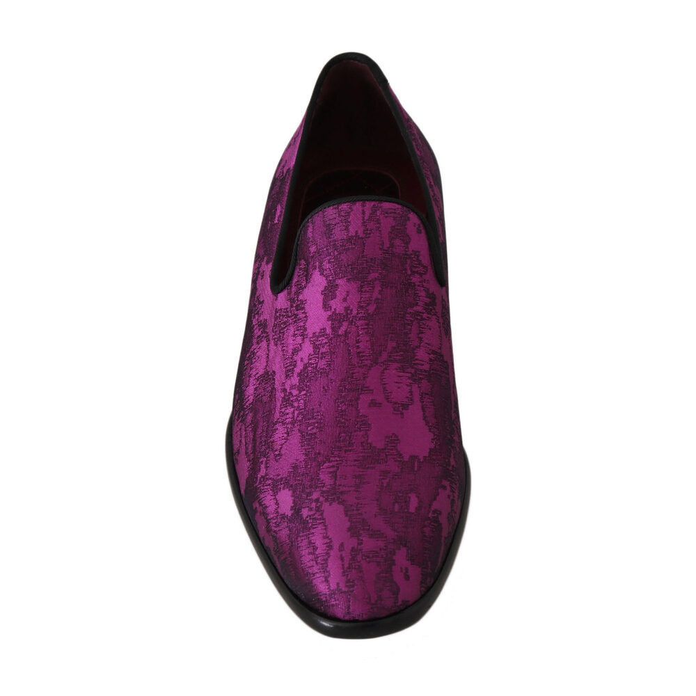 Dolce & Gabbana Dolce & Gabbana Elegant Silk-Wool Blend Loafers in Purple Size US 6 / EU 39 - 3 Thumbnail