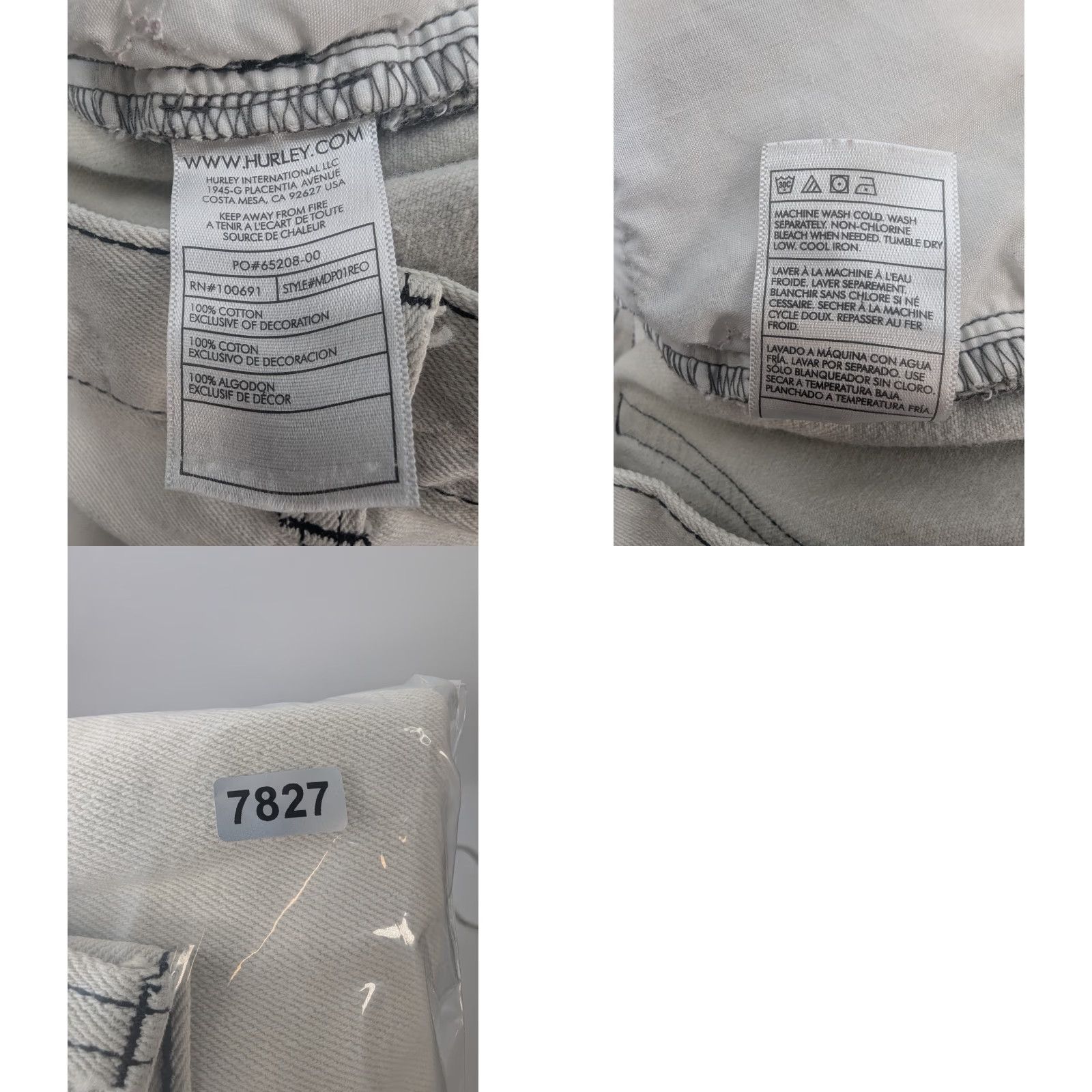 Hurley Hurley Jeans Men 32 Slim Denim Cotton Khaki Beige 5-Pocket Stain Logo Vintage No 90s Skater Grunge Size US 32 / EU 48 - 10 Thumbnail