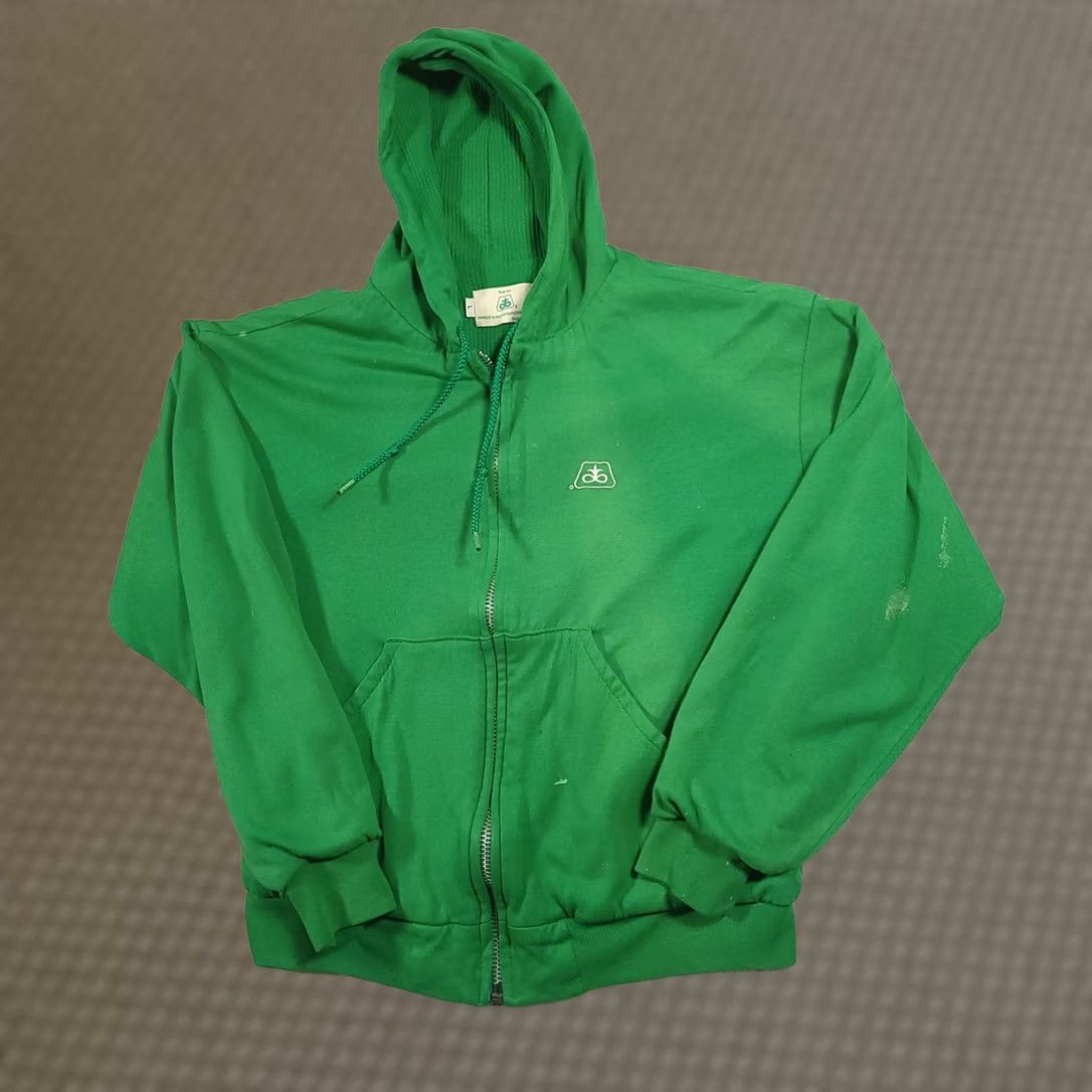 Vintage VINTAGE Pioneer Hi Bred Hoodie Mens L Green Full Zip Waffle Lined USA Logo Size US L / EU 52-54 / 3 - 1 Thumbnail