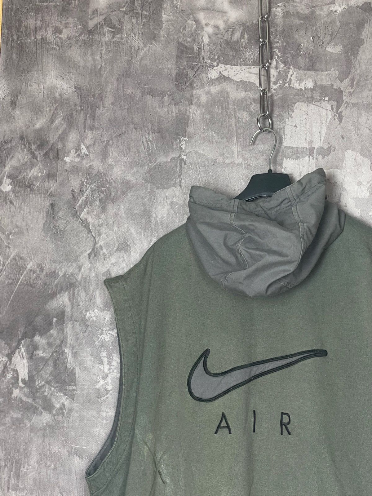 Nike × Vintage NIKE 0s Vintage Big Swoosh Logo Sleeveless Hoodie Sweatshirt Size US L / EU 52-54 / 3 - 12 Thumbnail