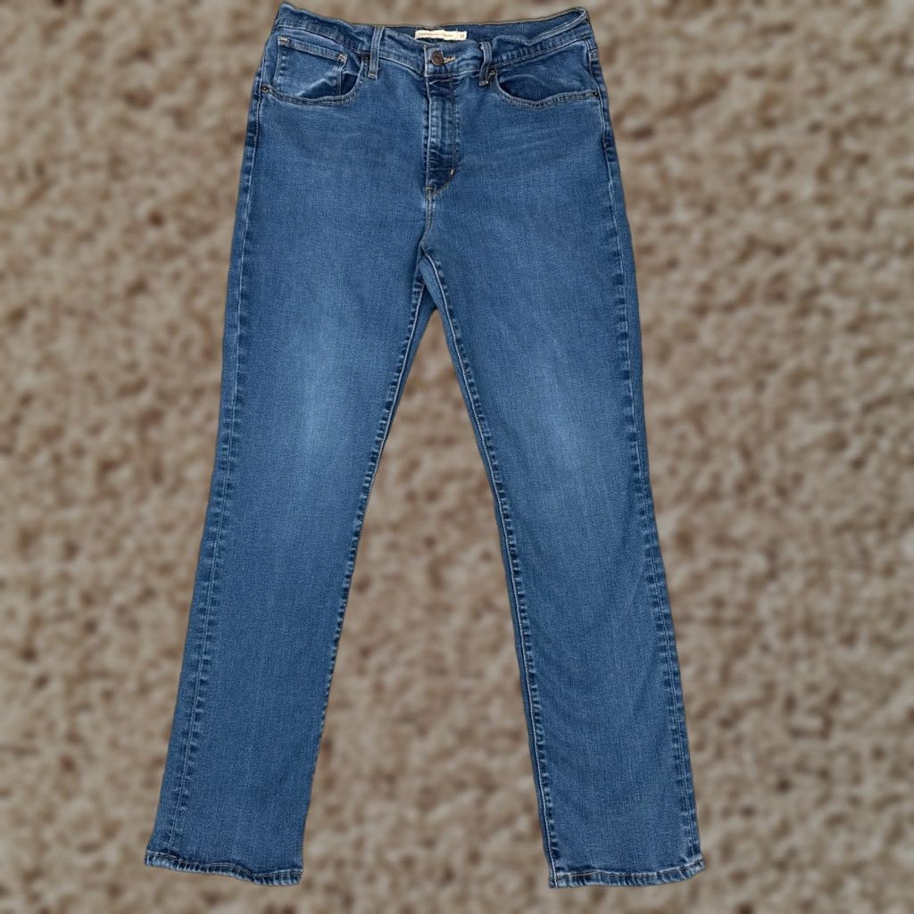 Levi's Levi's Jeans Womens 33 Blue Denim Big E 724 High Rise Straight Fit Cotton 33x30 Size 24" / US 00 / IT 34 - 1 Thumbnail