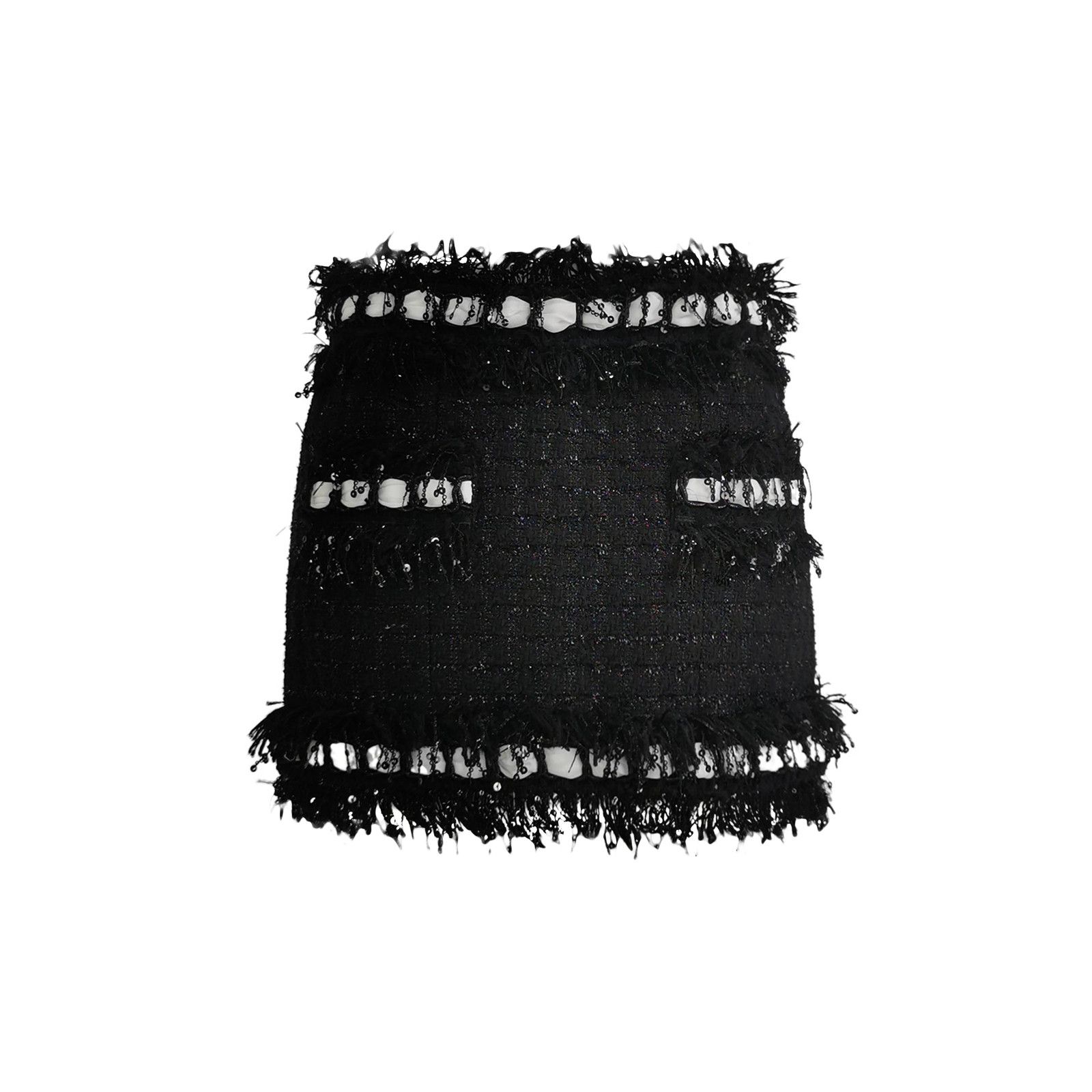 Balmain Balmain Fringe Tweed Mini Skirt Size 36 Size 26" / US 2 / IT 38 - 1 Thumbnail