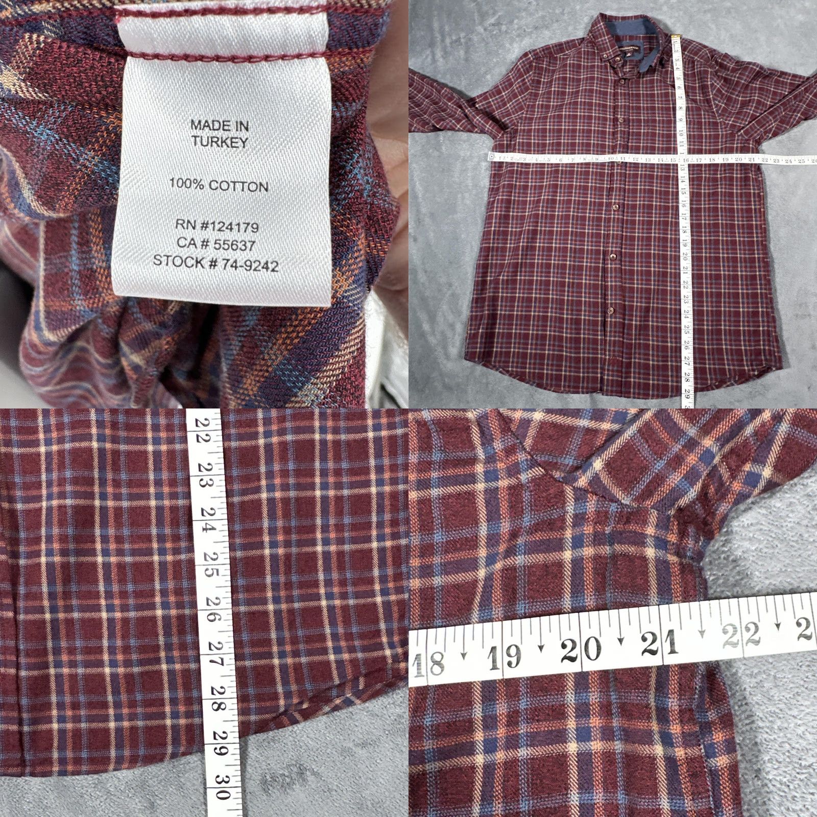 Johnston & Murphy Johnston & Murphy Shirt Mens Medium Multicolor Check Casual Button Front Lot 2 Size US M / EU 48-50 / 2 - 9 Thumbnail
