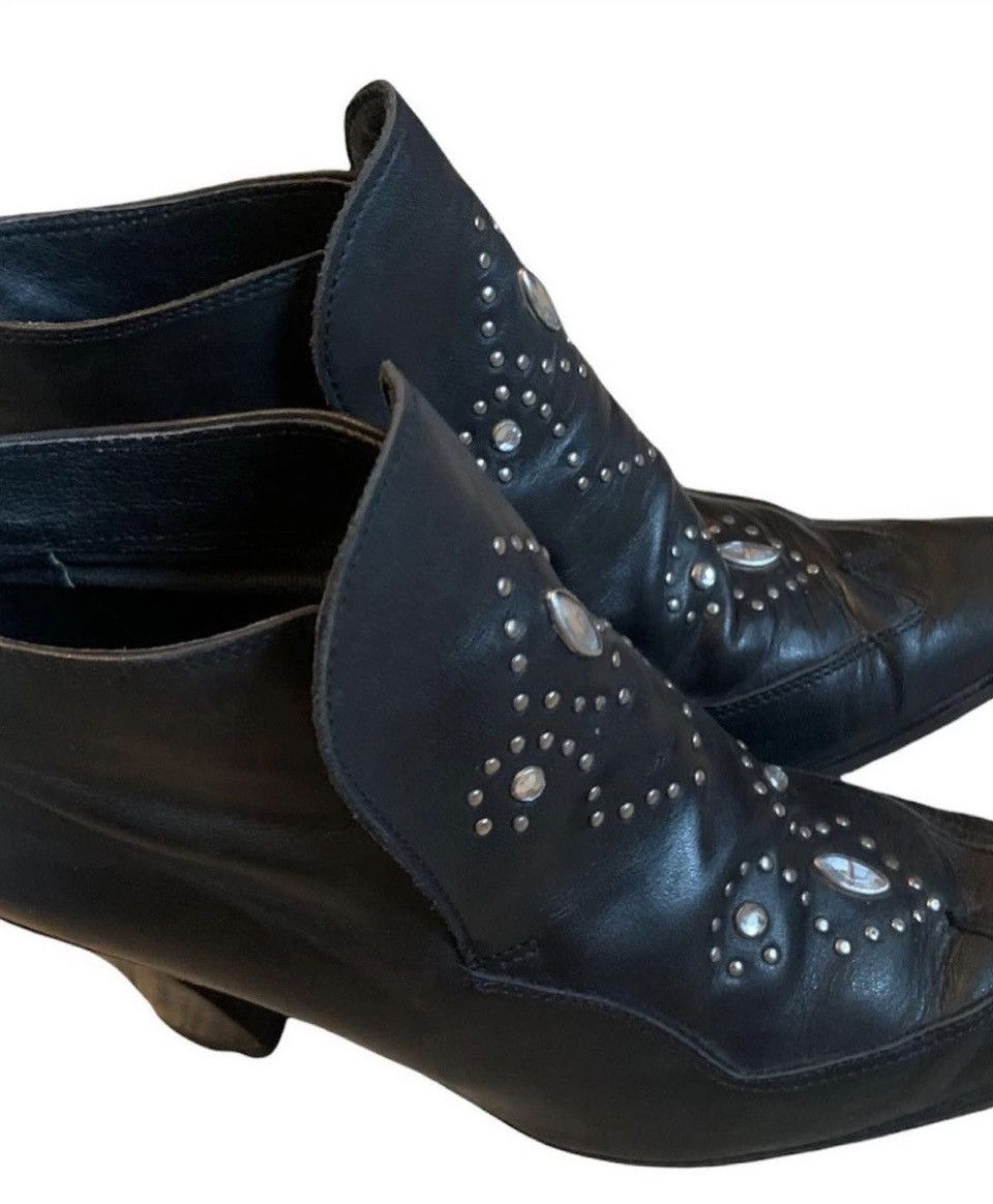 Designer × Vintage Vintage Designer Leather 80s Ankle Boots w/ Heel Size US 6.5 / IT 36.5 - 5 Thumbnail