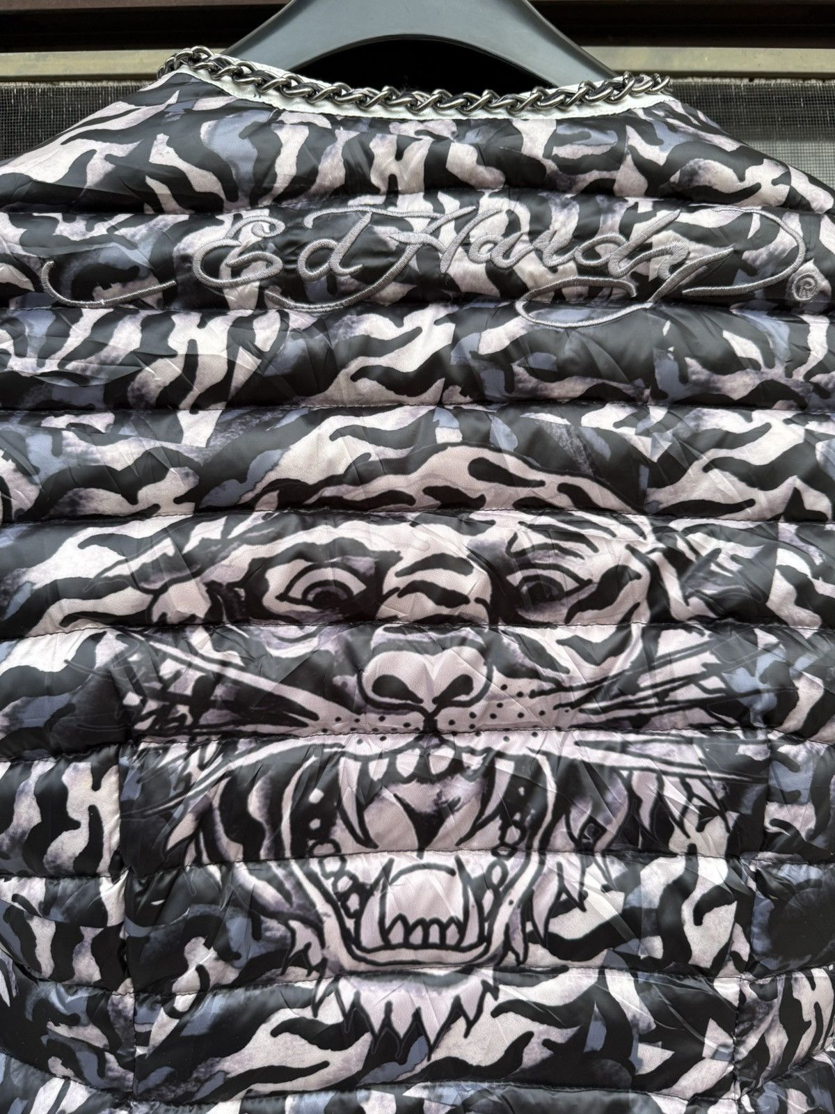 Ed Hardy Ed Hardy Quilted Down Jacket Chain Details Tiger XS(Fits S) Size XS / US 0-2 / IT 36-38 - 7 Thumbnail