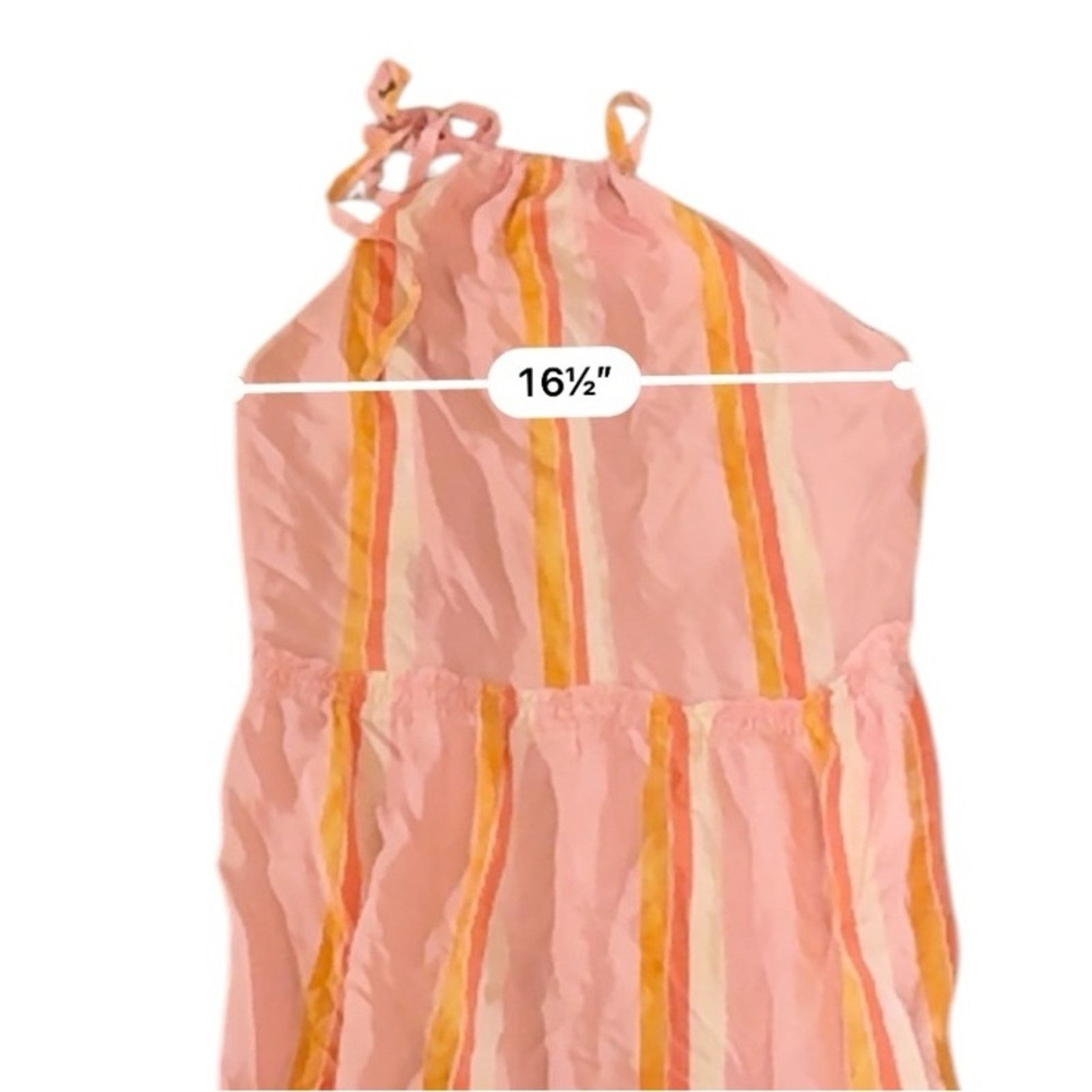 Club Monaco Club Monaco Amirra Silk Pink Multi Stripe Tiered Midi Dress Size S / US 4 / IT 40 - 8 Thumbnail