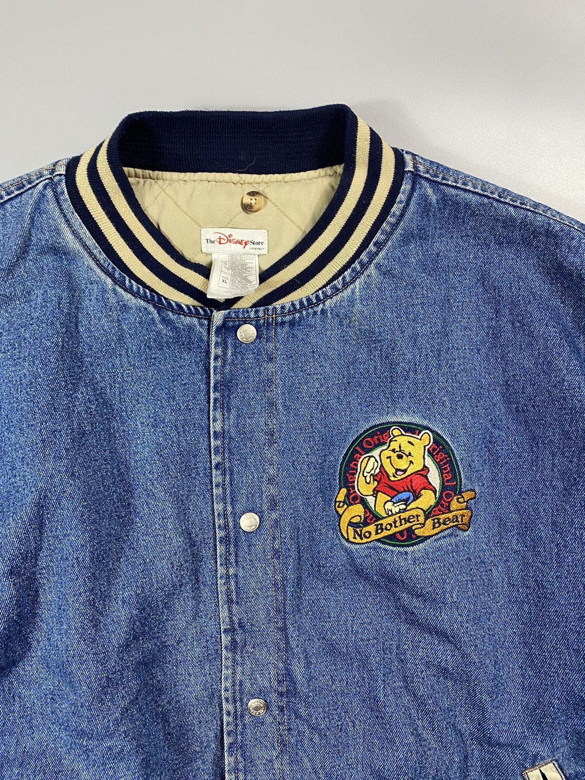 Vintage 90s Winnie the Pooh- Xxxtentacion Denim Varsity Jacket Size US XL / EU 56 / 4 - 10 Thumbnail