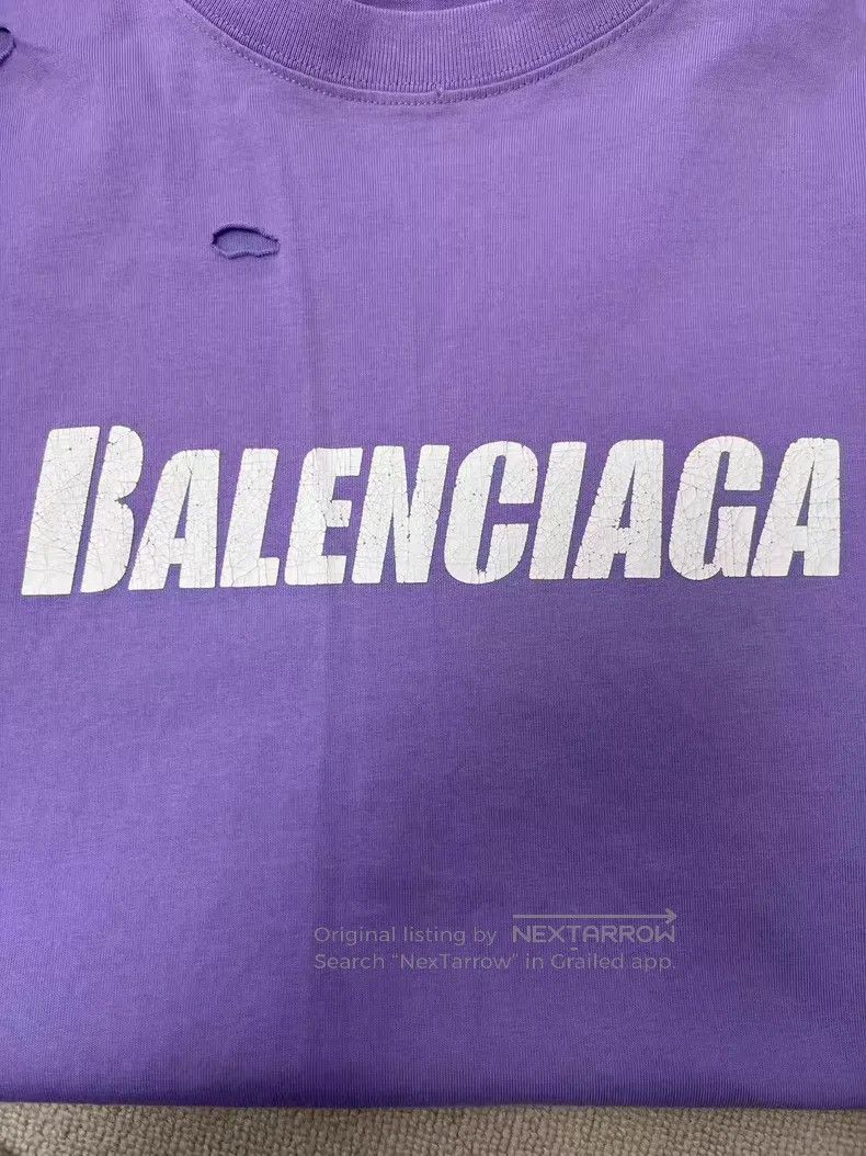 Balenciaga Balenciaga Cracked Design Round Neck Short Sleeve Regular Size S / US 4 / IT 40 - 3 Thumbnail