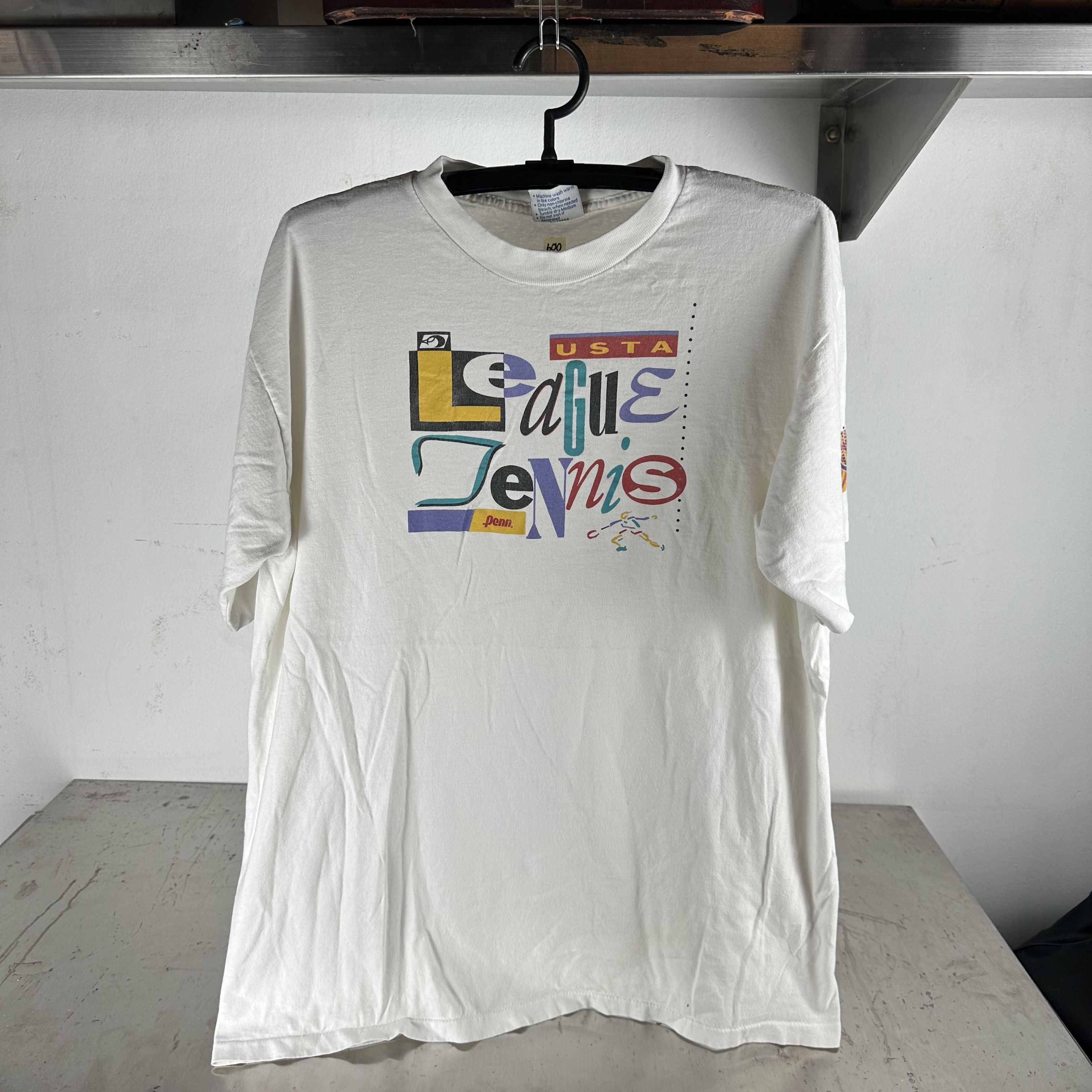 Vintage Vintage 90s USTA Tennis League Artwork Graphic XL T-shirt Size US XL / EU 56 / 4 - 1 Thumbnail