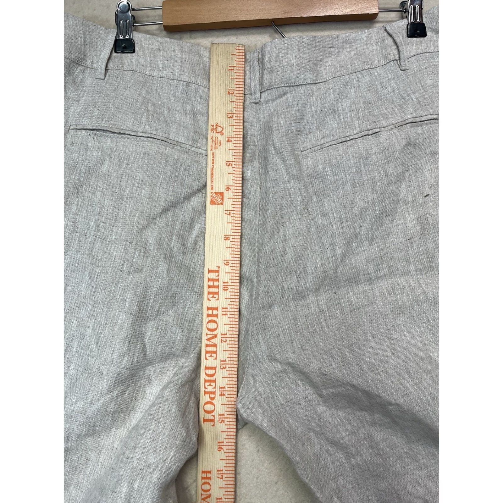Reformation Reformation Womens Pants 12 Beige 100% Linen Wide-Leg Lightweight Casual Formal Travel Pockets Size 34" / US 12 / IT 48 - 4 Thumbnail