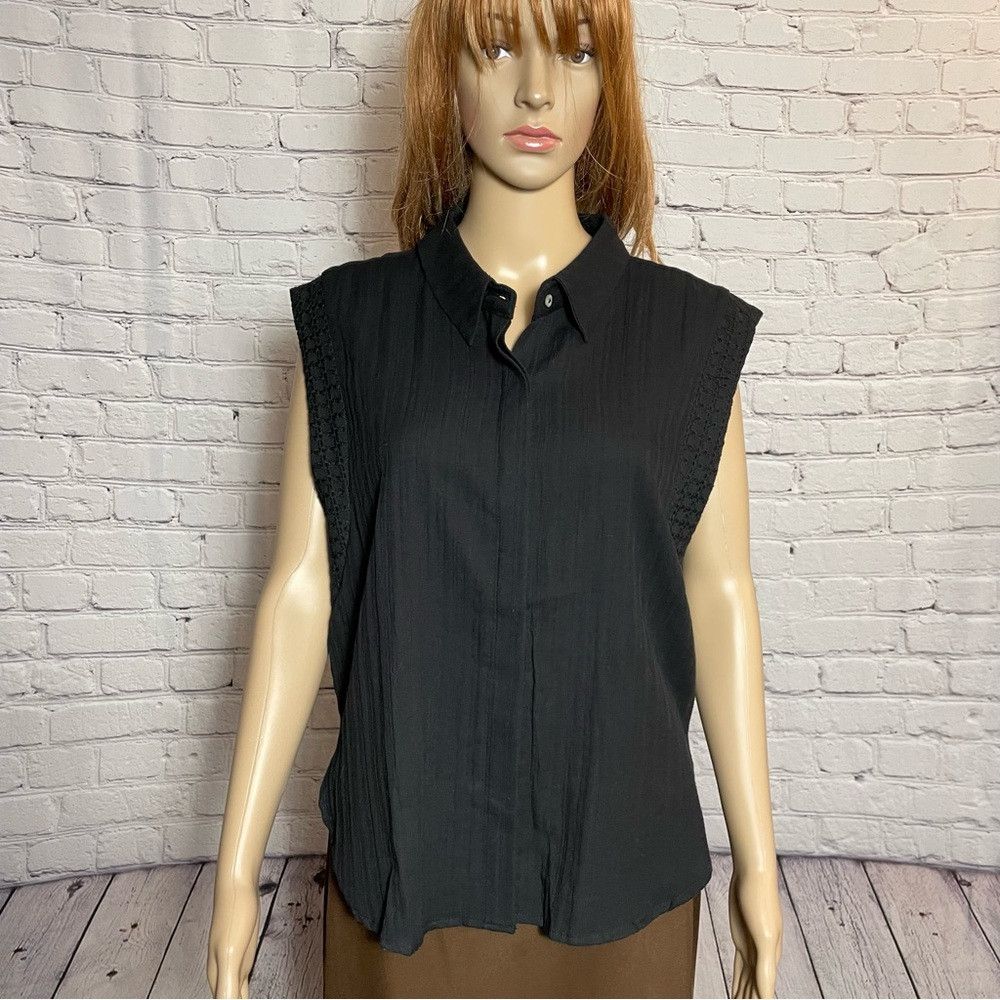 Heartloom NWT New Heartloom Cotton Black Sleeveless Eyelet Details Sh Size M / US 6-8 / IT 42-44 - 1 Thumbnail
