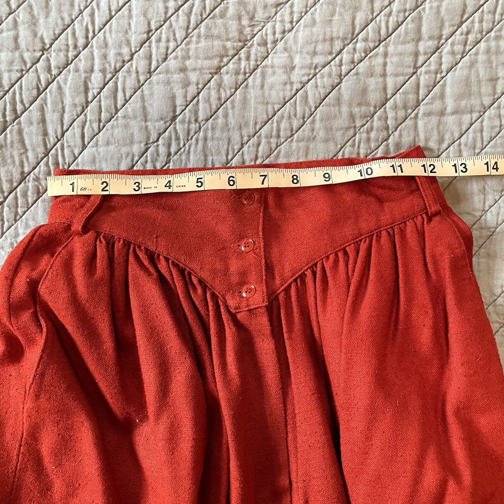 YOKE VTG Carole Little for Saint Tropez West Gaucho Women's 6 100% Silk Rust Silk Gaucho Yoke 70s Vintage Womens Mens/ Womens? Size ONE SIZE - 6 Thumbnail