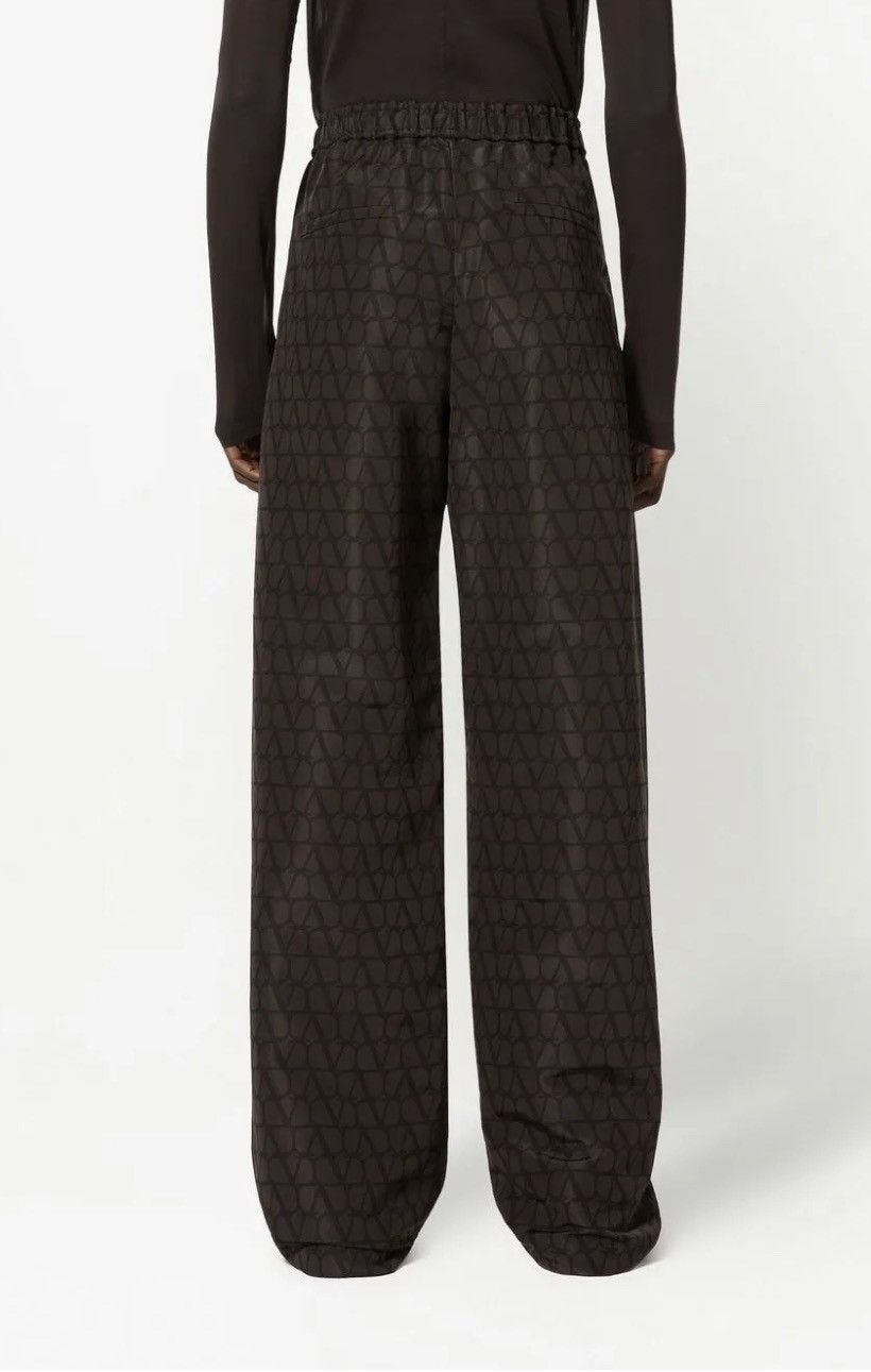 Valentino V logo print silk wide leg trousers.size44 Size US 30 / EU 46 - 2 Thumbnail