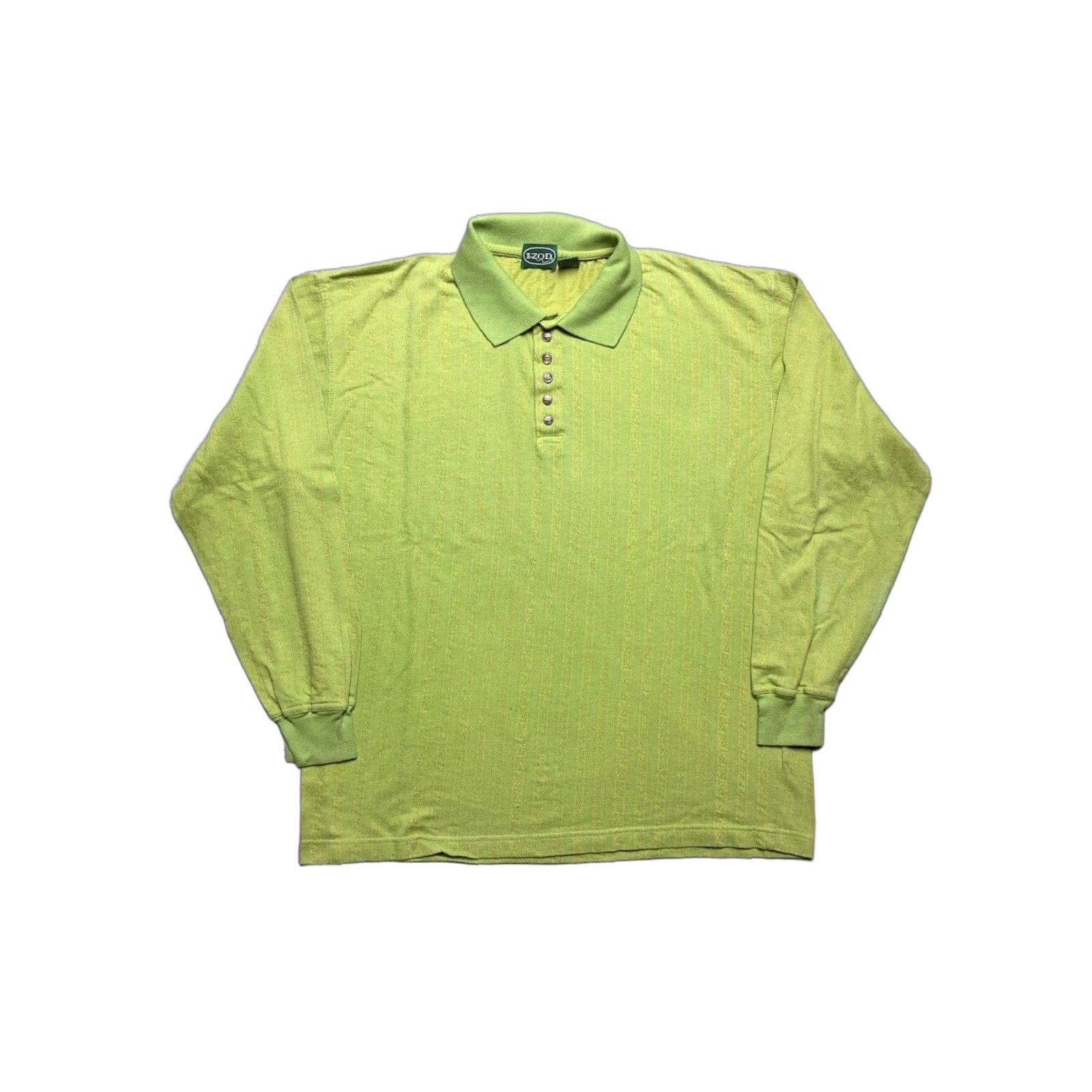 Izod VINTAGE Izod Polo Shirt Long Sleeve Men's Large Green 80s Knit Nylon Cotton Shirt Size US L / EU 52-54 / 3 - 1 Thumbnail
