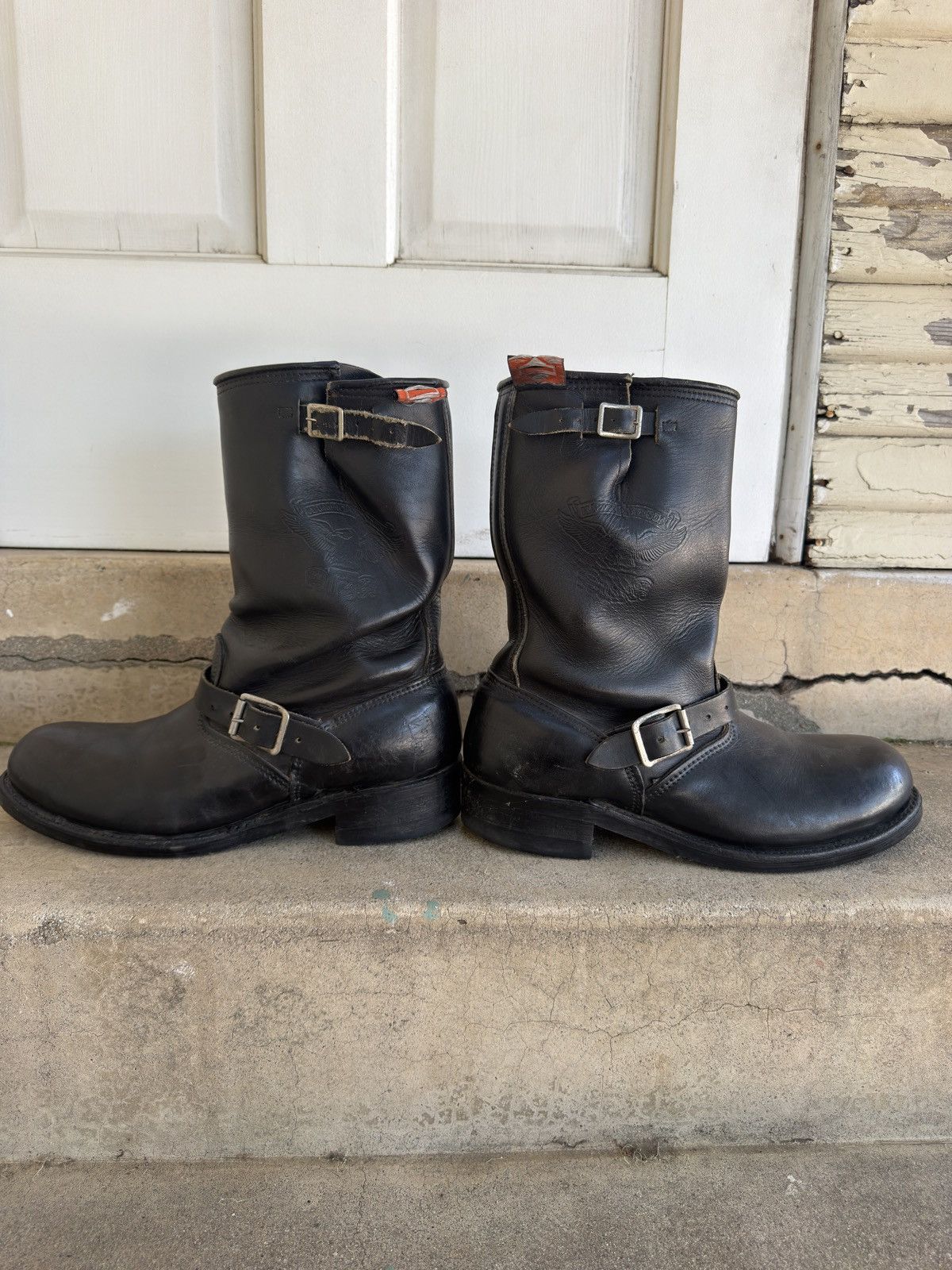 Harley Davidson Vintage Black Biker Engineer Boots Size US 9.5 / EU 42-43 - 8 Thumbnail