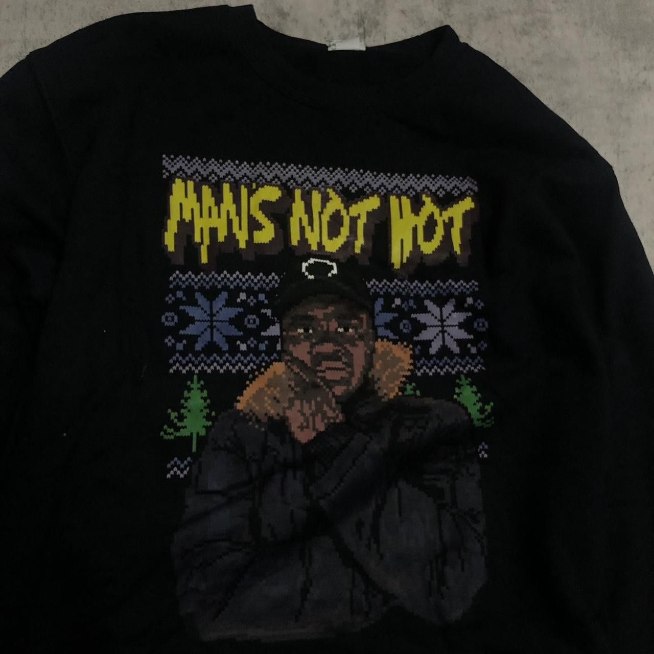 Other Black crewneck sweatshirt with "Mans Not Hot" graphic print Size US L / EU 52-54 / 3 - 2 Thumbnail