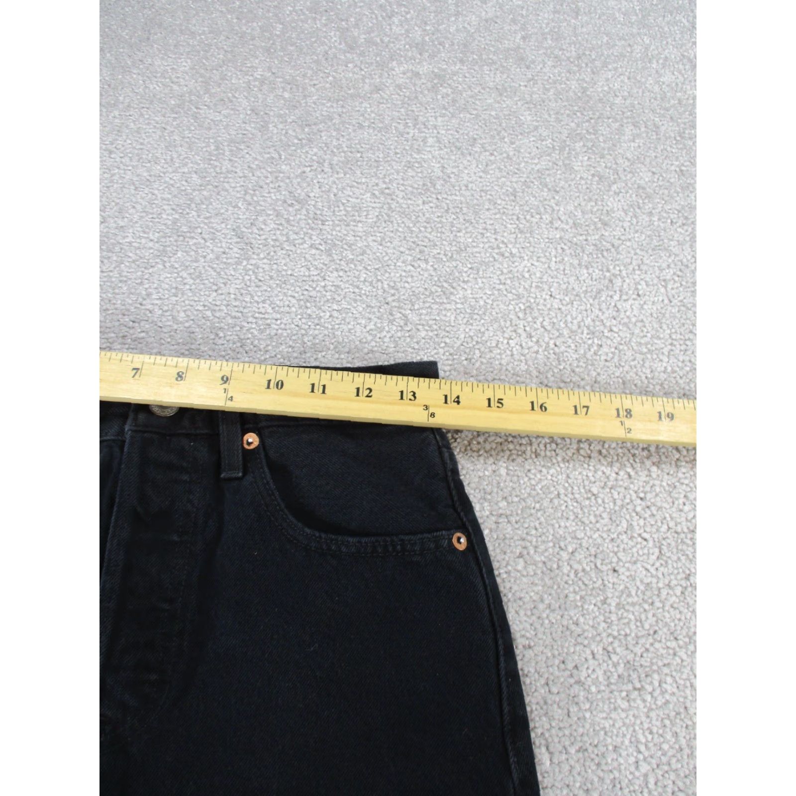Levi's Levis Skirt Womens 26 Black Denim A Line Mini Frayed Hem Size 26" / US 2 / IT 38 - 6 Thumbnail