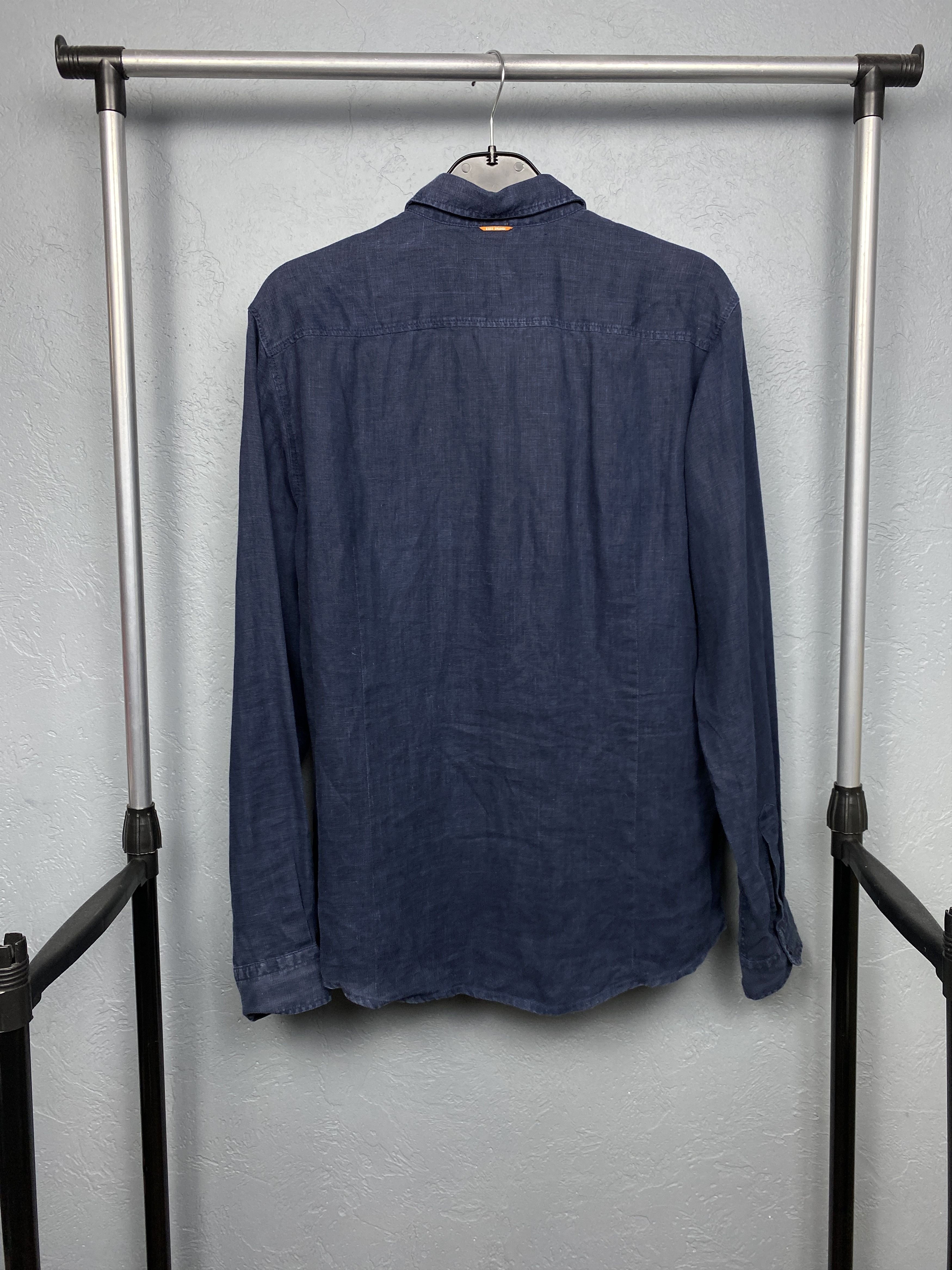 Hugo Boss Hugo Boss Vintage Mens LINEN Long Sleeve Shirt Size US L / EU 52-54 / 3 - 7 Thumbnail