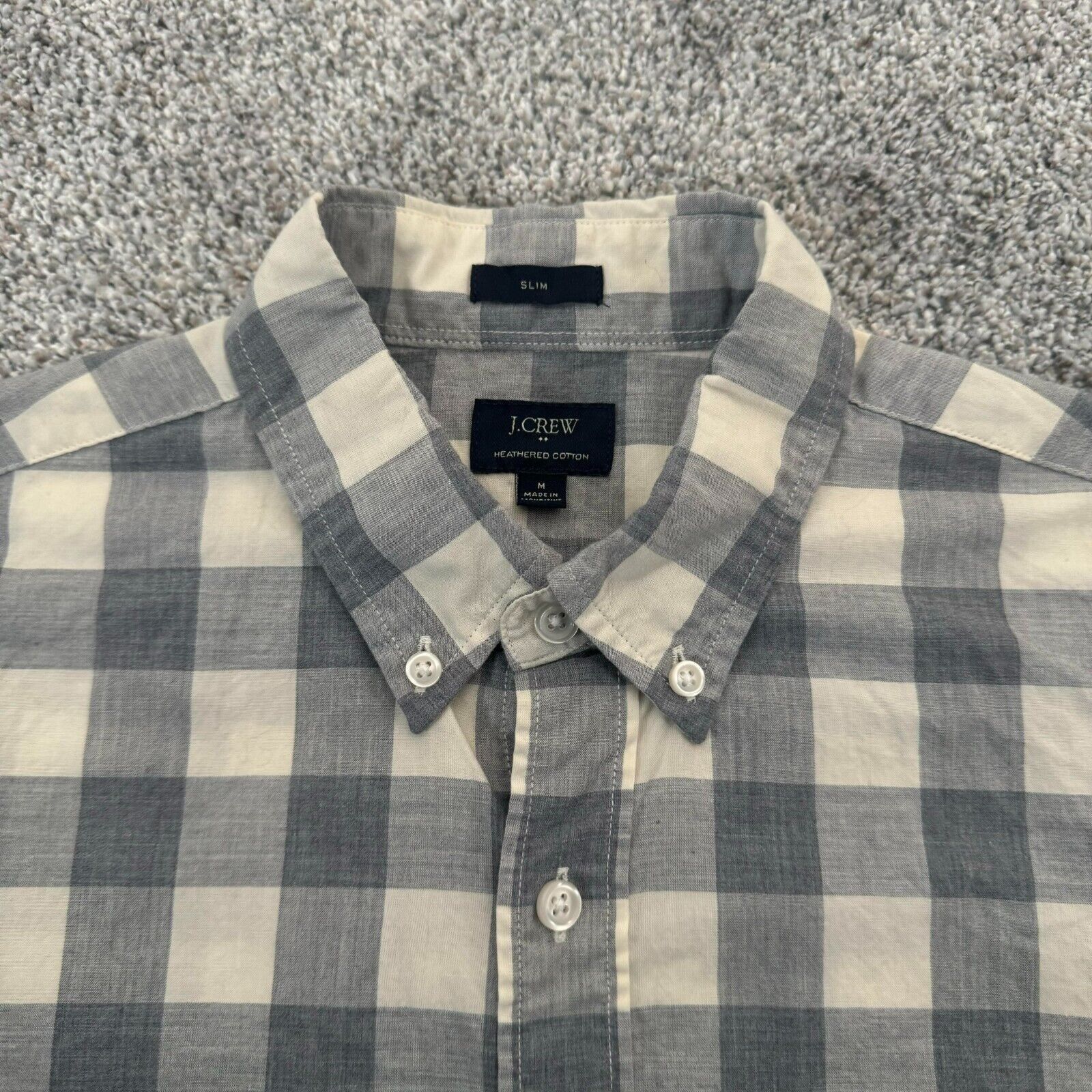 J.Crew J Crew Button Up Shirt Men Medium Slim Fit Gingham Checkered Size US M / EU 48-50 / 2 - 4 Thumbnail
