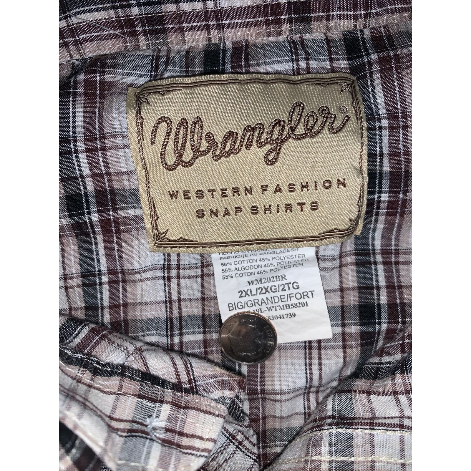 Wrangler Wrangler Western Snap Shirt 2XL Plaid Pearl Snap Trucking Size US XXL / EU 58 / 5 - 3 Thumbnail