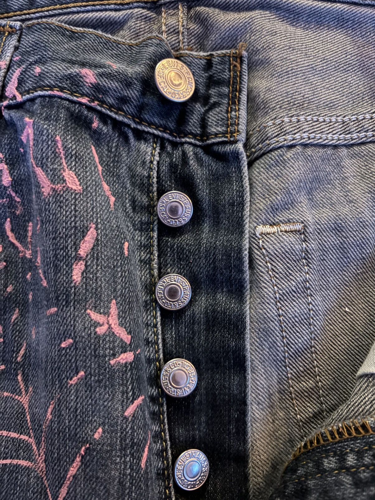 Levi's × Sp5der Vintage Levi’s 501 All-Over Web Print Jeans Size US 34 / EU 50 - 10 Thumbnail